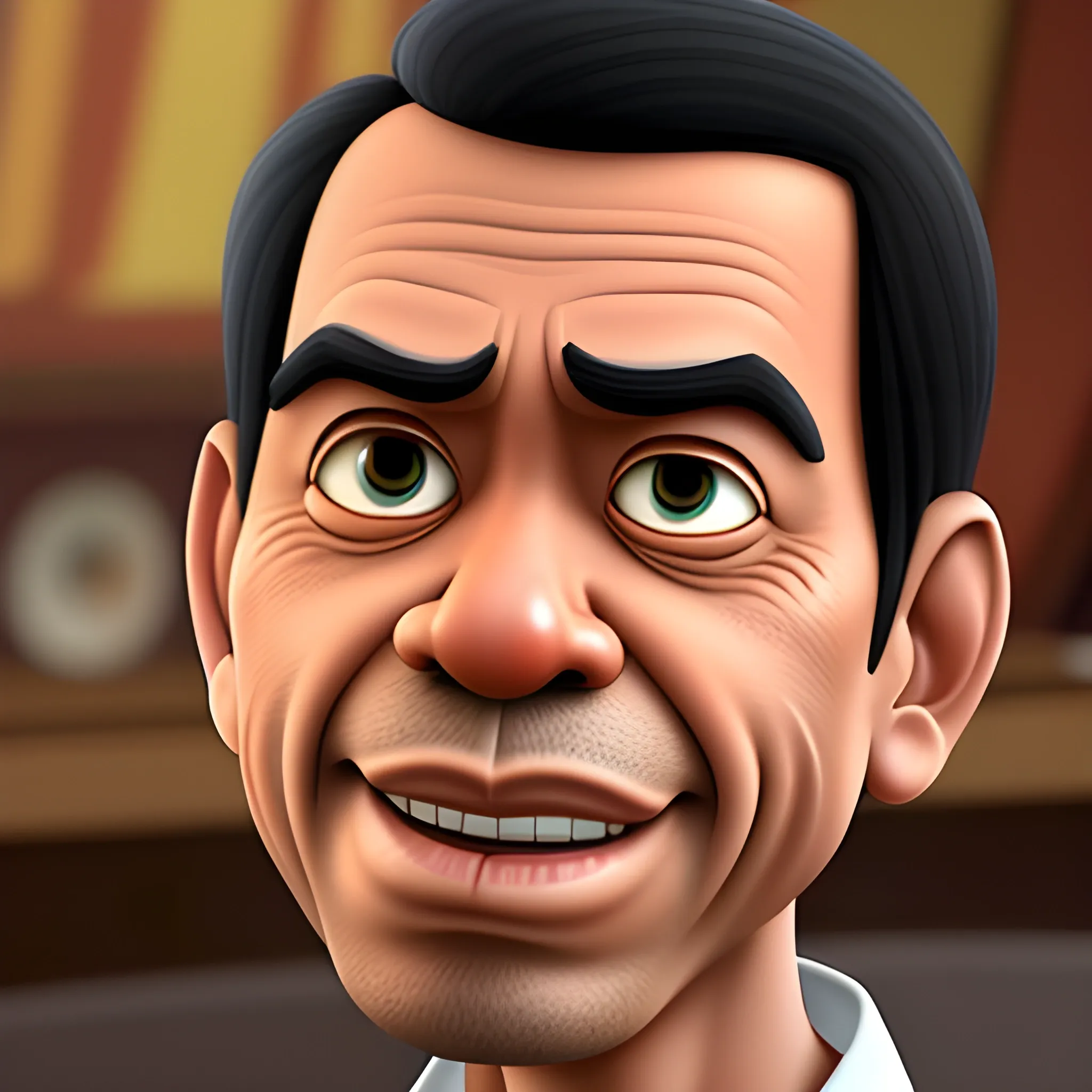 screenshot of jokowi in a pixar movie. 3 d rendering. unreal engine. amazing likeness. very detailed. cartoon caricature. 