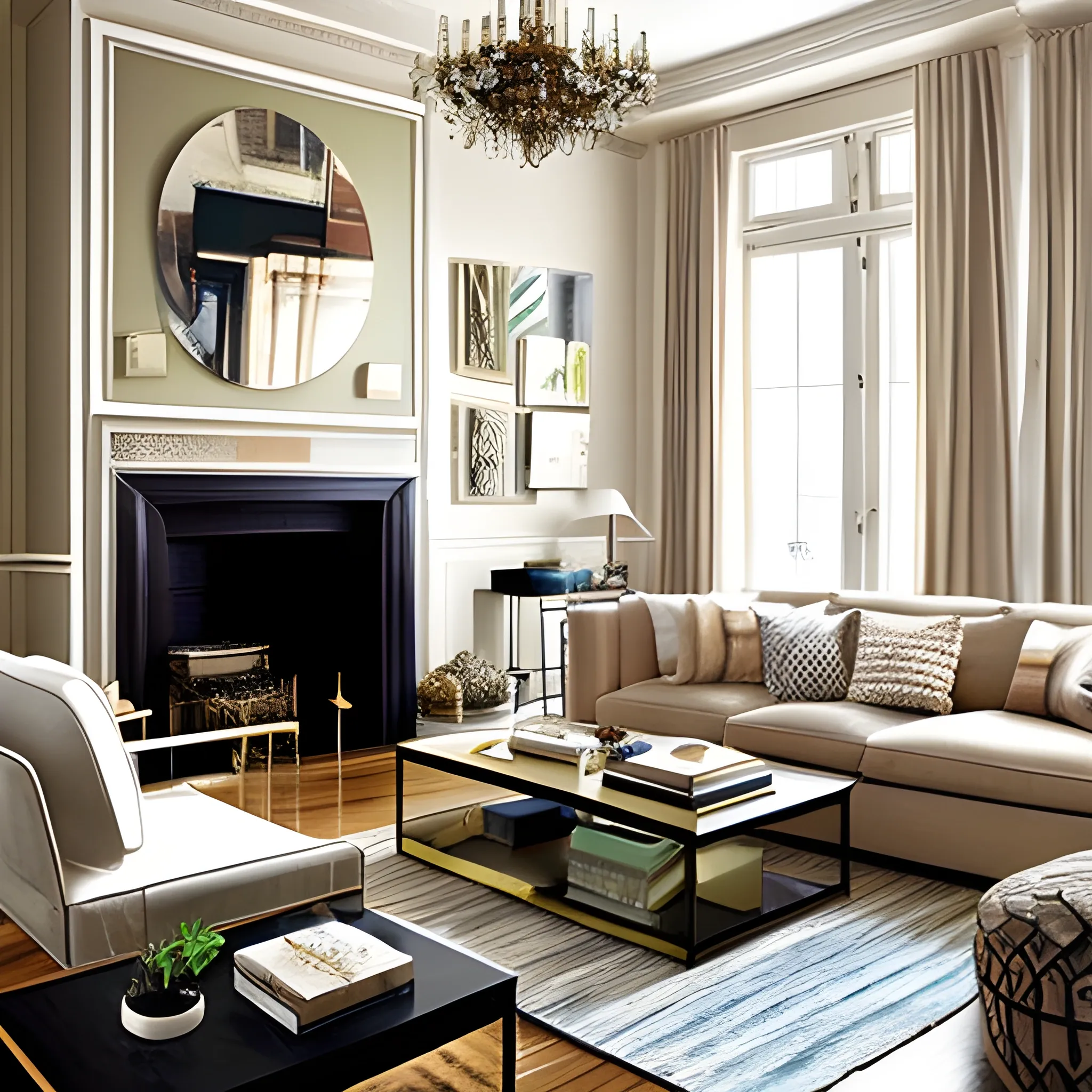 apartment designed by nate berkus, muted neutral colors , Trippy