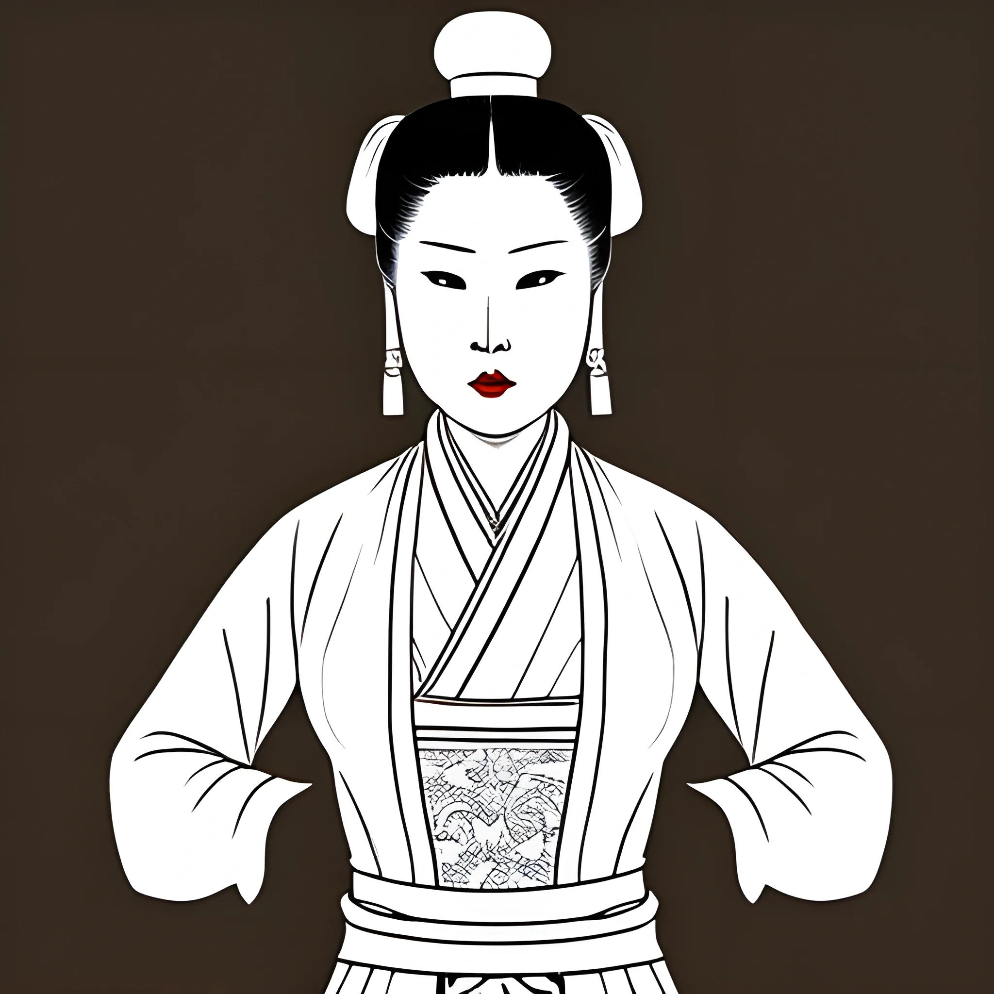 Dynasty Han-style Drawing of a woman who makes a fucking pose.