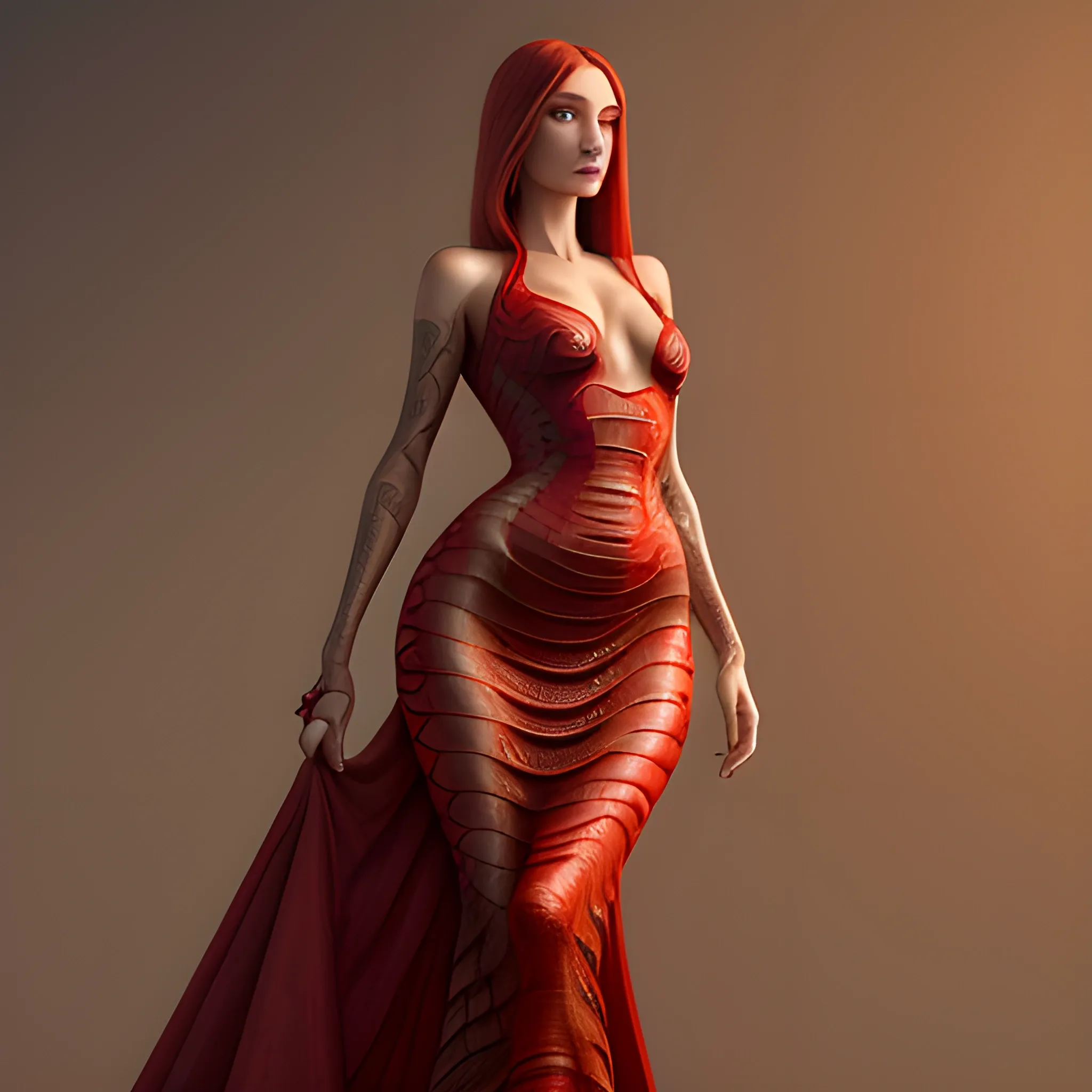 cailin, Half snake half human, red dress, fantasy art,
realistic, 4k, high resolution, full body view,
high detail, detailed, highly realistic, 4k, sharp focus
