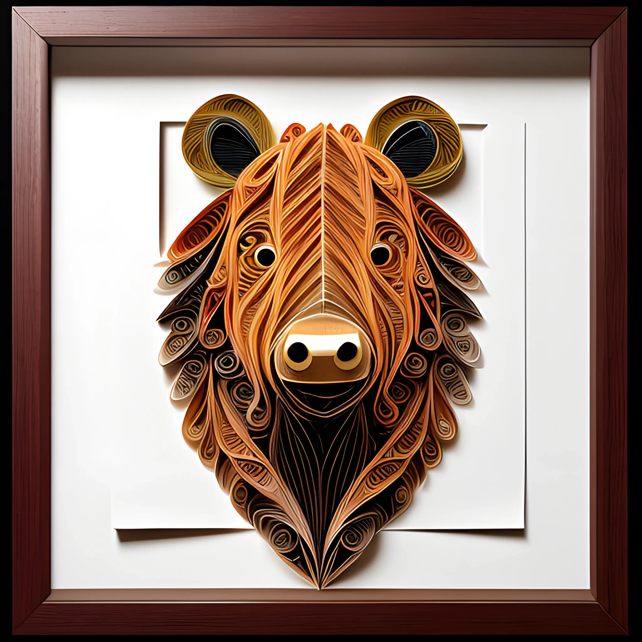 paper quilling, paper cut art, paper illustration, wisent, thanksgiving, very detailed, 8k --v 4