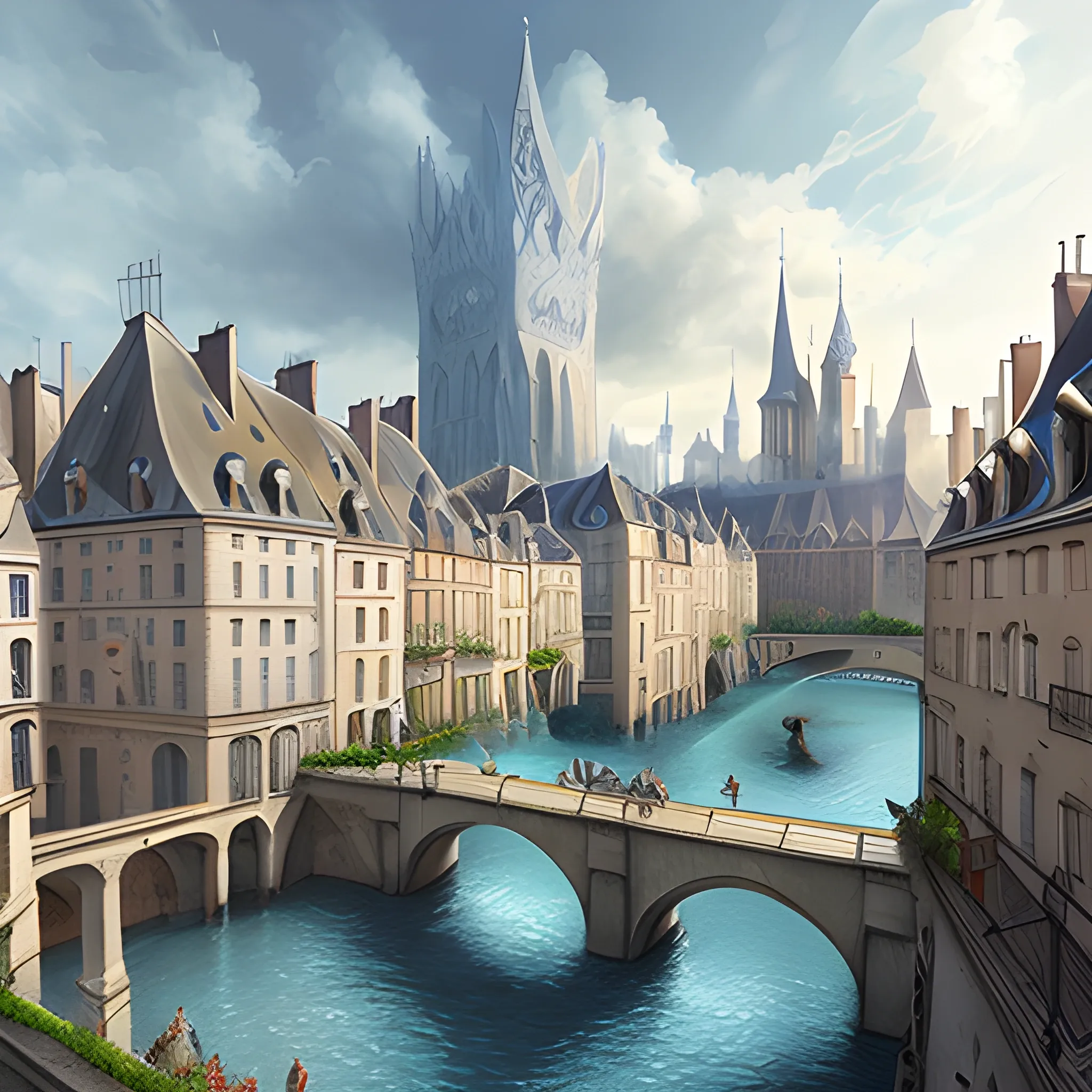 vaste cité royale fantasy art realistic
