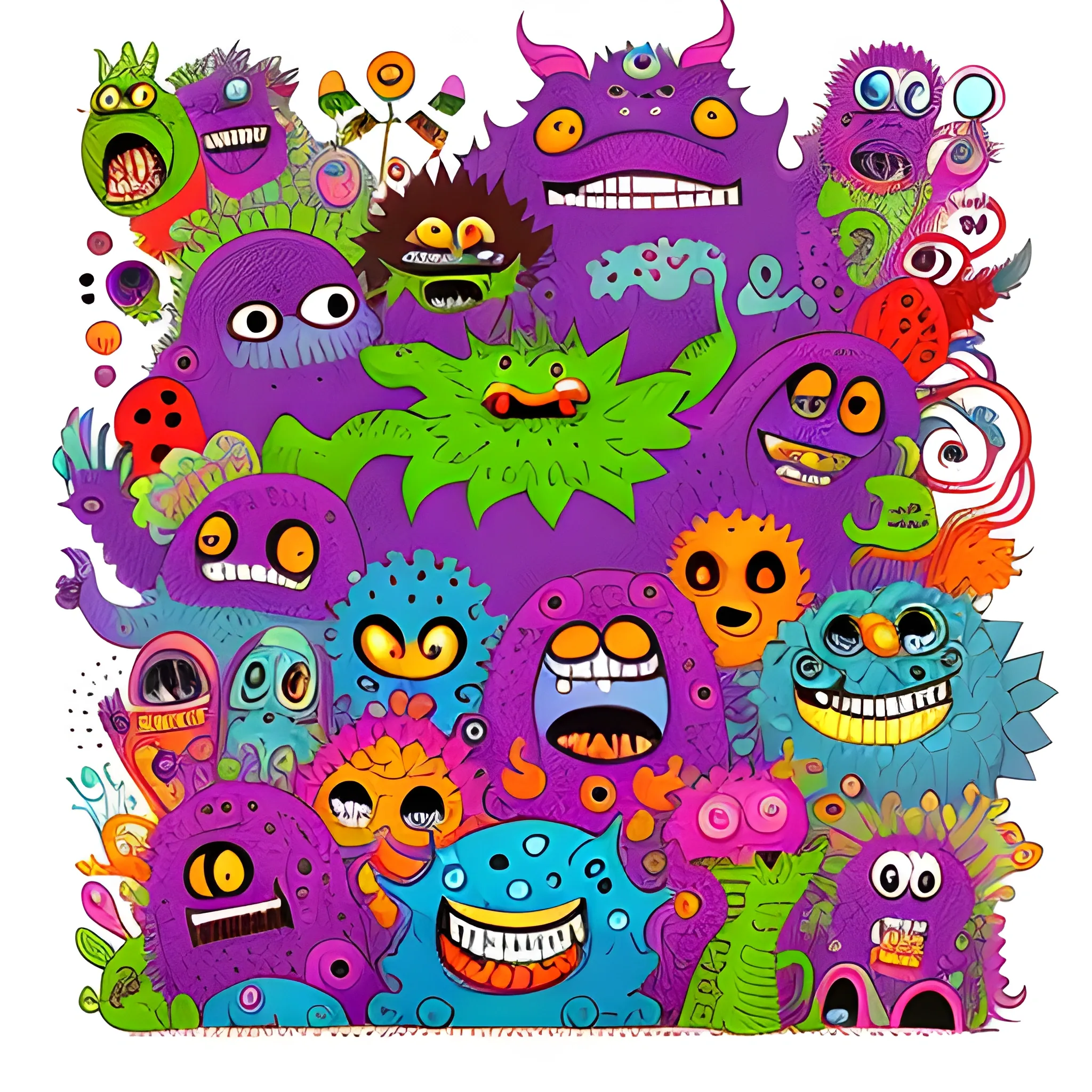 cute monster doodle wallpaper