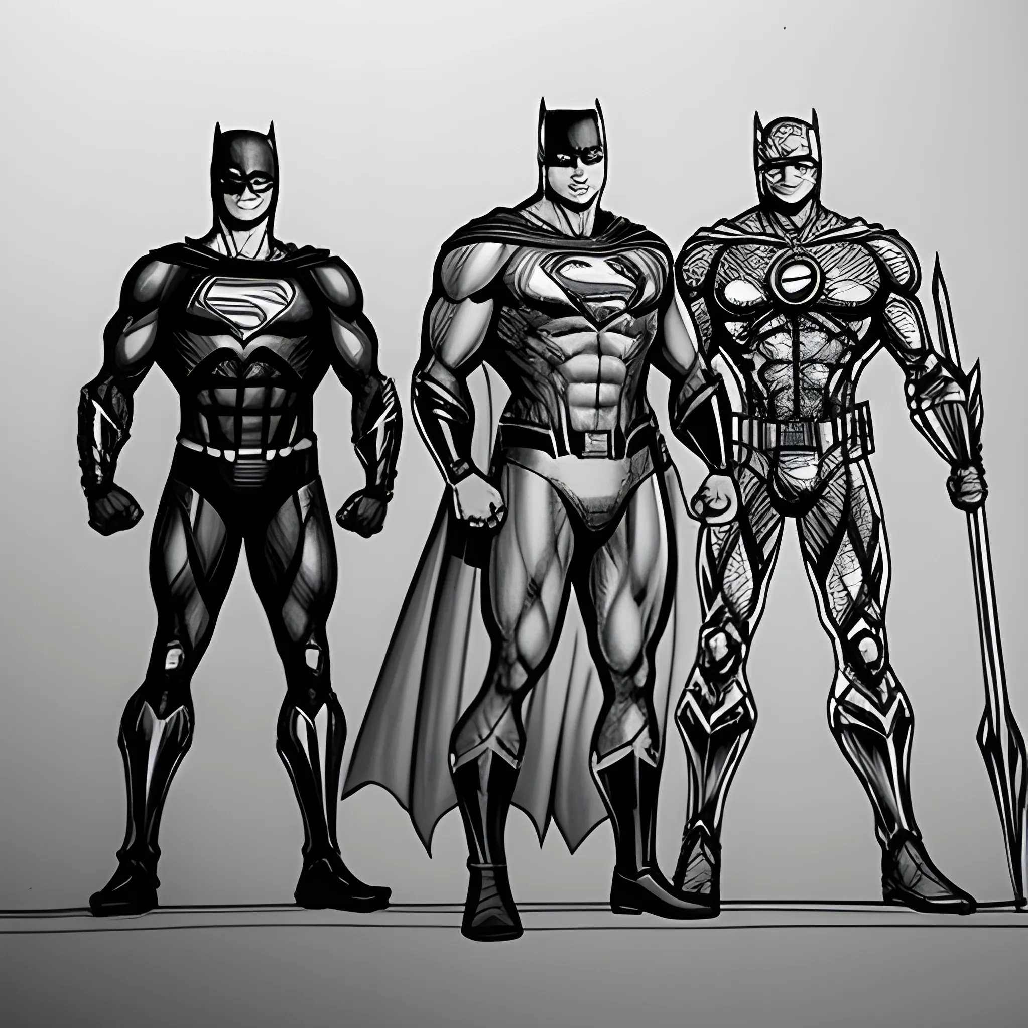 Justice League, Pencil Sketch - Arthub.ai