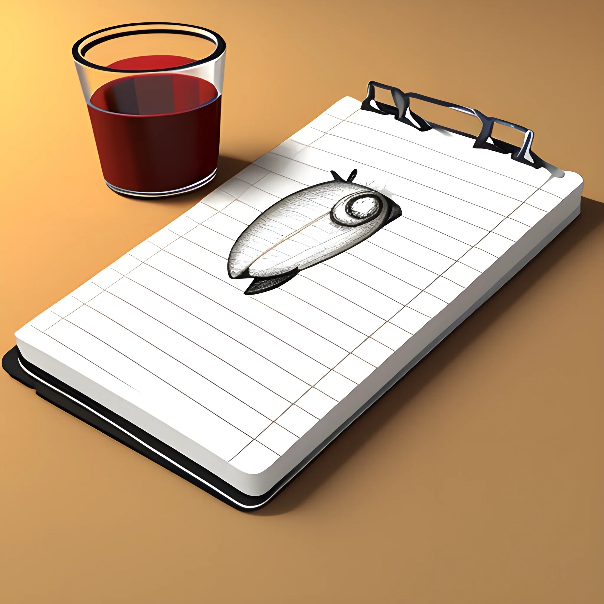 notepad , mochup, Pencil Sketch, 3D