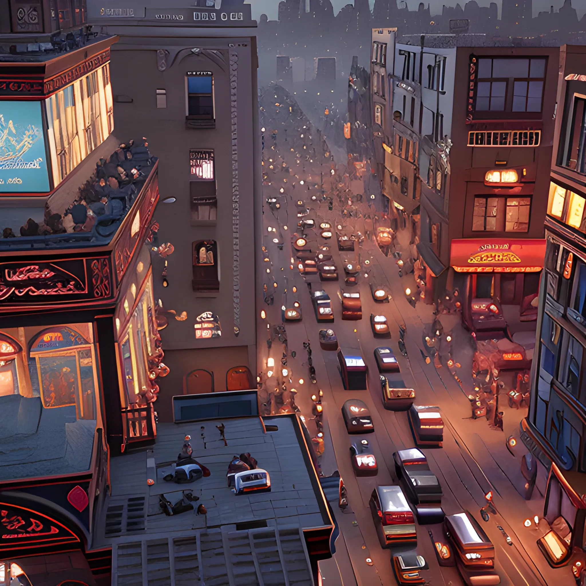 masterpiece, bird's eye view of Middle eastern Harlem, in the style of the Murder of the Orient Express, film quality, unreal engine, matte, award-winning, beautiful studio Darklight