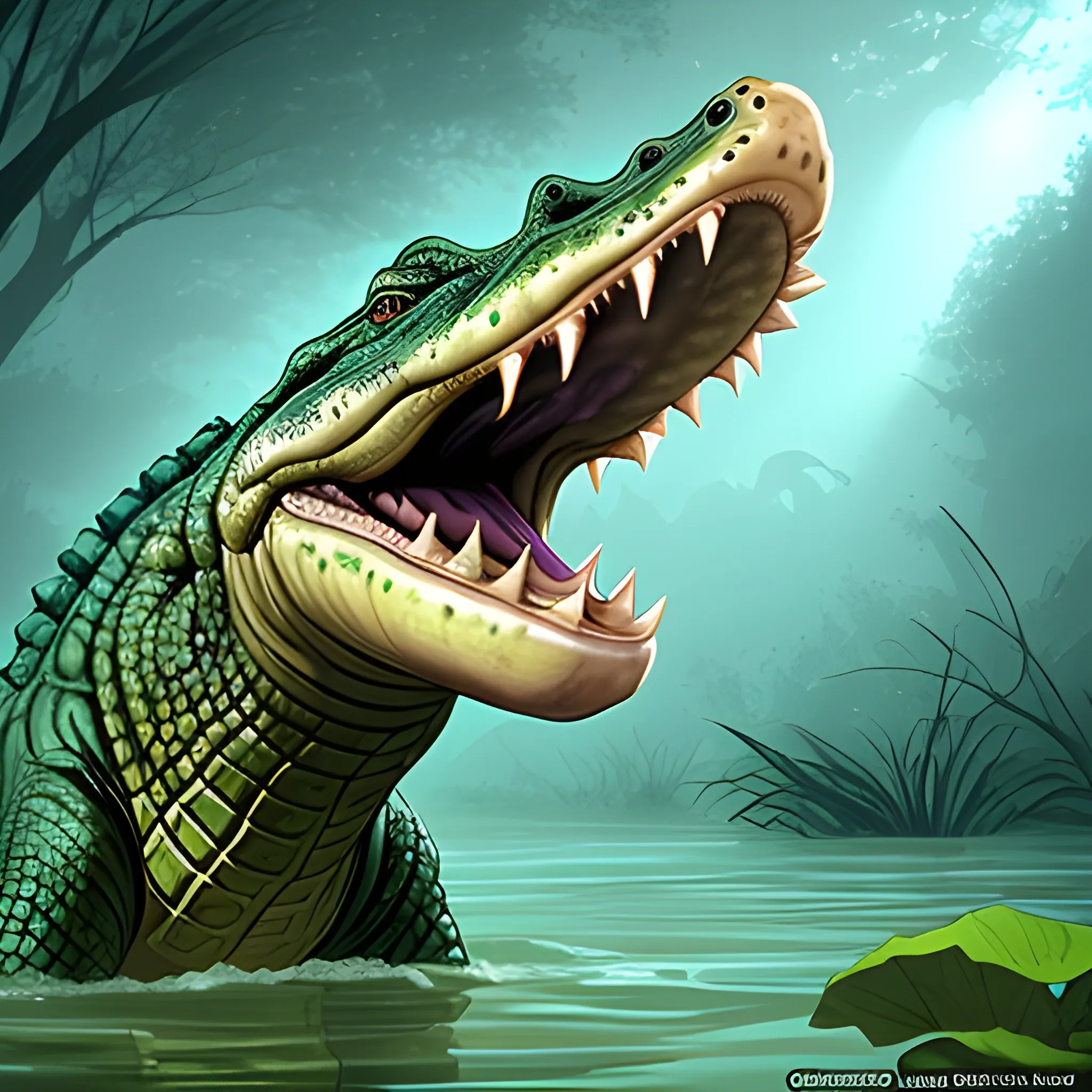 Appearance: The Crocodile is a large and powerful reptile, known for its distinctive long snout, sharp teeth, and armored body. Its scales can have various shades of green, brown, or gray, blending in with the murky waters and marshes it inhabits. The Crocodile's eyes and nostrils are positioned on the top of its head, allowing it to remain mostly submerged while still keeping a watchful eye on potential prey.

Features: The Crocodile is an apex predator in aquatic environments, using its powerful jaws to seize and drag its prey underwater. It possesses incredible strength and resilience, making it a fearsome hunter and a challenging opponent for adventurers who venture into its territory. Crocodiles are well-adapted for both land and water, able to move quickly on land and remain submerged for extended periods.

Habitat: Crocodiles are typically found in freshwater bodies such as rivers, lakes, and swamps, though they can also inhabit saltwater habitats like estuaries and coastal areas. They are highly territorial creatures, claiming areas of water as their own hunting grounds. In your DND world, they might be guardians of hidden treasures or sacred places.

Behavior: Crocodiles are ambush predators, relying on stealth and patience to catch their prey unaware. They lie submerged, often with only their eyes and nostrils visible, and strike with lightning speed when an opportunity presents itself. Crocodiles are more aggressive during their breeding season or if they feel threatened.

Role in the World: In your DND world, Crocodiles could be symbols of primal power and ancient guardians. They might be revered or feared by local tribes as creatures of great significance in their myths and beliefs. Druids and rangers might have a connection with Crocodiles, viewing them as an essential part of the natural order.

Encountering a Crocodile in the wild can be a dangerous and adrenaline-pumping event for adventurers. Players must be cautious around bodies of water known to be inhabited by Crocodiles, as these creatures can launch surprise attacks. Crossing rivers or exploring swampy terrain could become treacherous, and players will need to be vigilant to spot the telltale signs of lurking predators.

The presence of Crocodiles in your campaign adds an element of danger and excitement to aquatic and marshy environments. They can create memorable and intense encounters, challenging players to use their wits and skills to outmaneuver and defeat these fearsome reptilian predators. Additionally, the idea of crossing treacherous waters or exploring hidden marshlands where Crocodiles dwell can evoke a sense of adventure and exploration in your DND world.