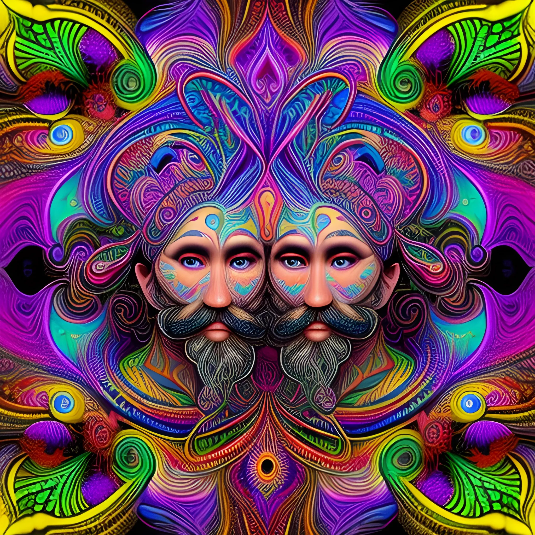 organic bearded women, ayahuasca art, intricated, vivid colors, finely detailed  fractal, an extremely psychedelic experience, white background