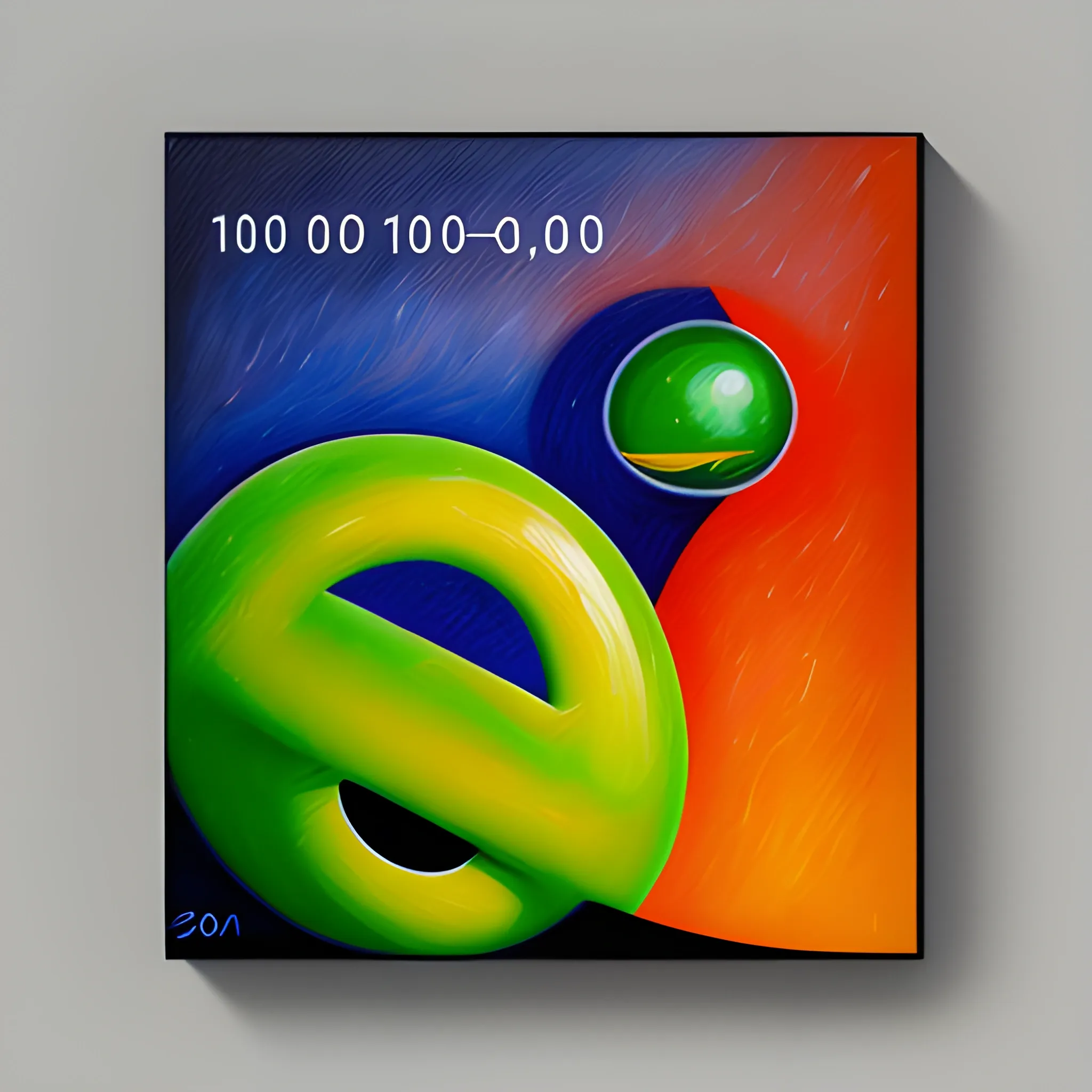 10² + 01²= 00² , Oil Painting, Cartoon