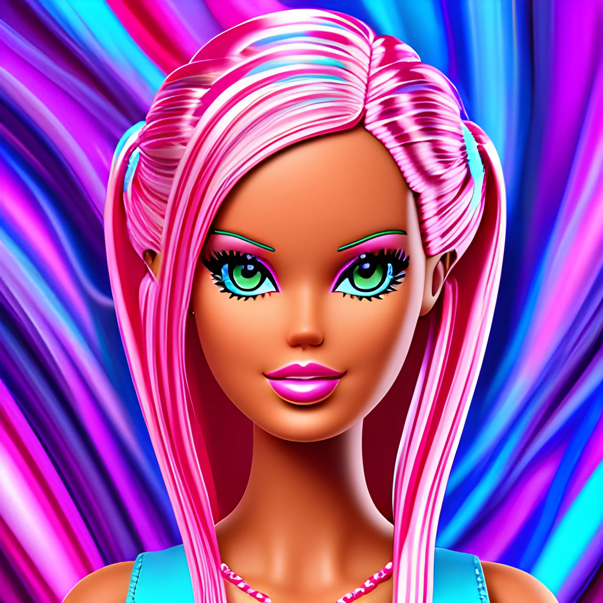 Barbie, smooth digital artwork, psychedelic digital art,

