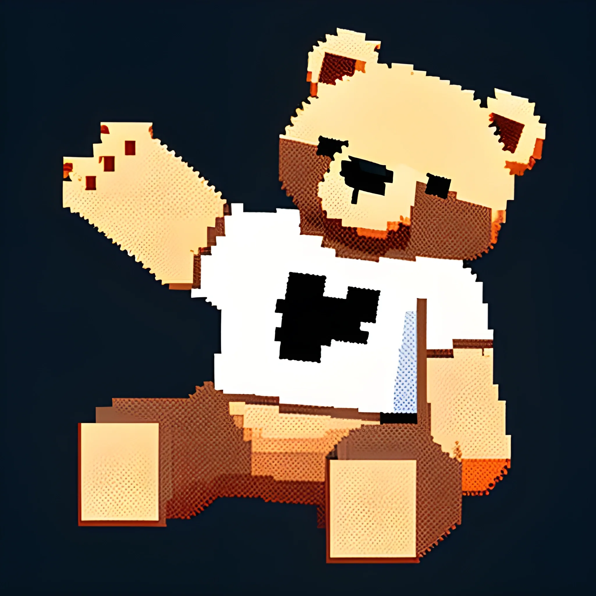 T-shirt design,  bear, sleeping, pixel art style, white background