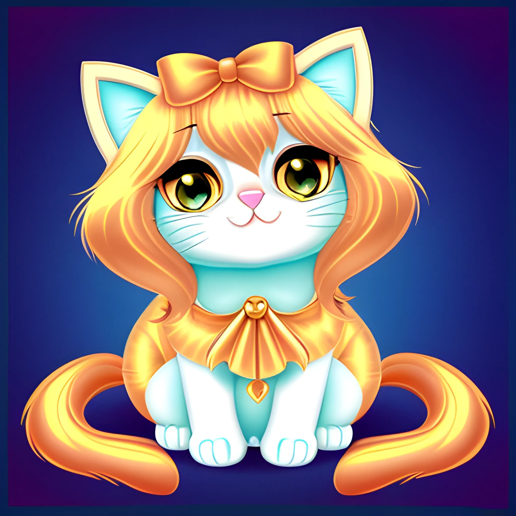  Tiffany cat  With her fur shimmering like gold, Cartoon