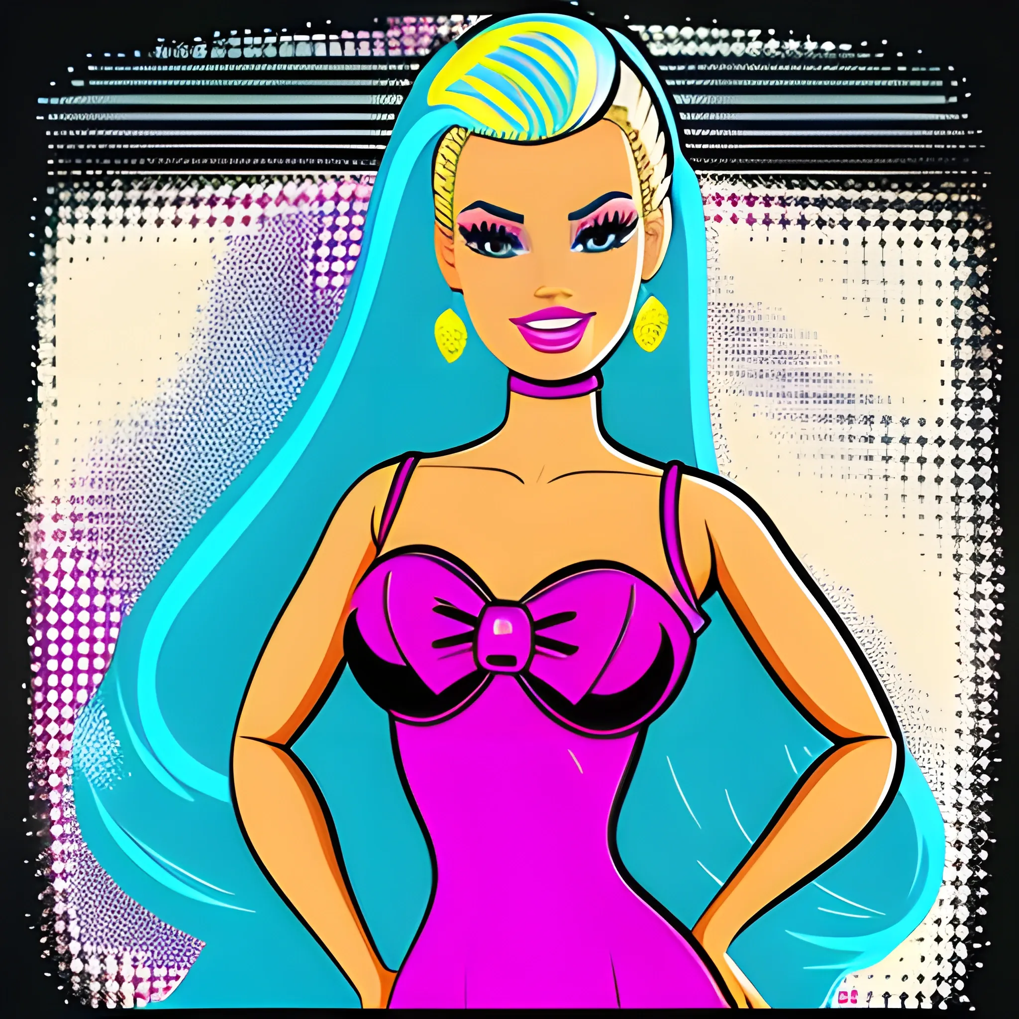 Barbie, pop art, barbie vector, barbie fantasy, concept art, 2k resolution, 

, Cartoon
