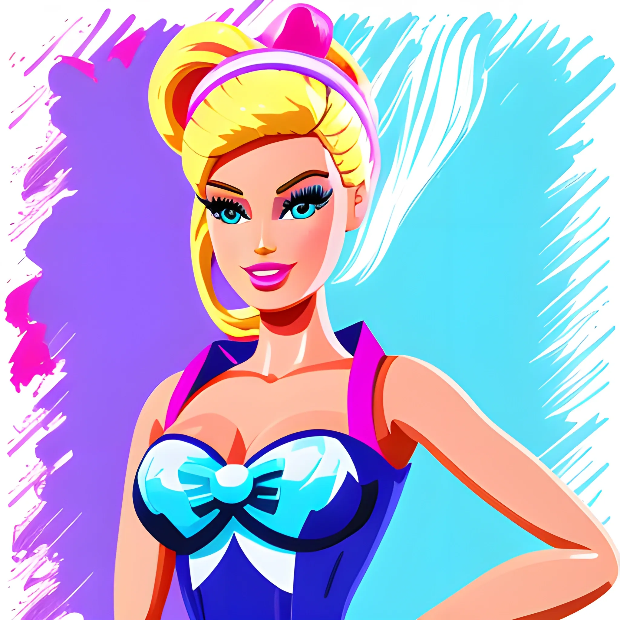 Barbie, pop art, barbie vector, barbie fantasy, concept art, 4k resolution, 

, Water Color