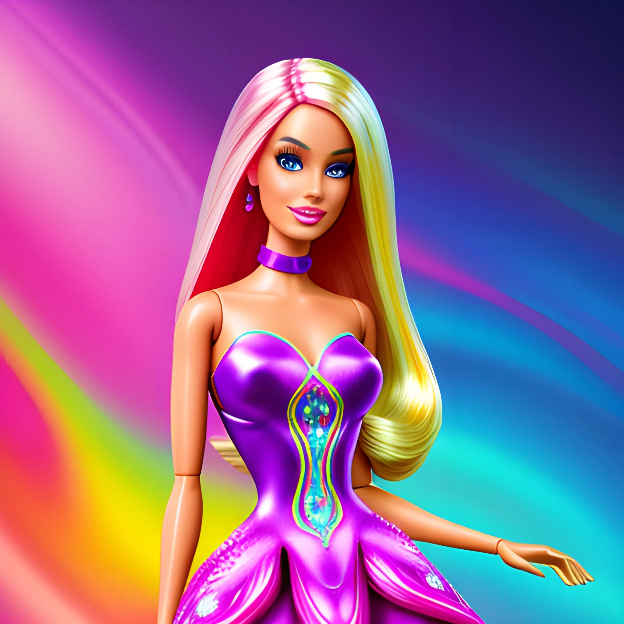 Barbie, smooth digital artwork, psychedelic digital art, half body, 4k, barbie fantasy, concept art

