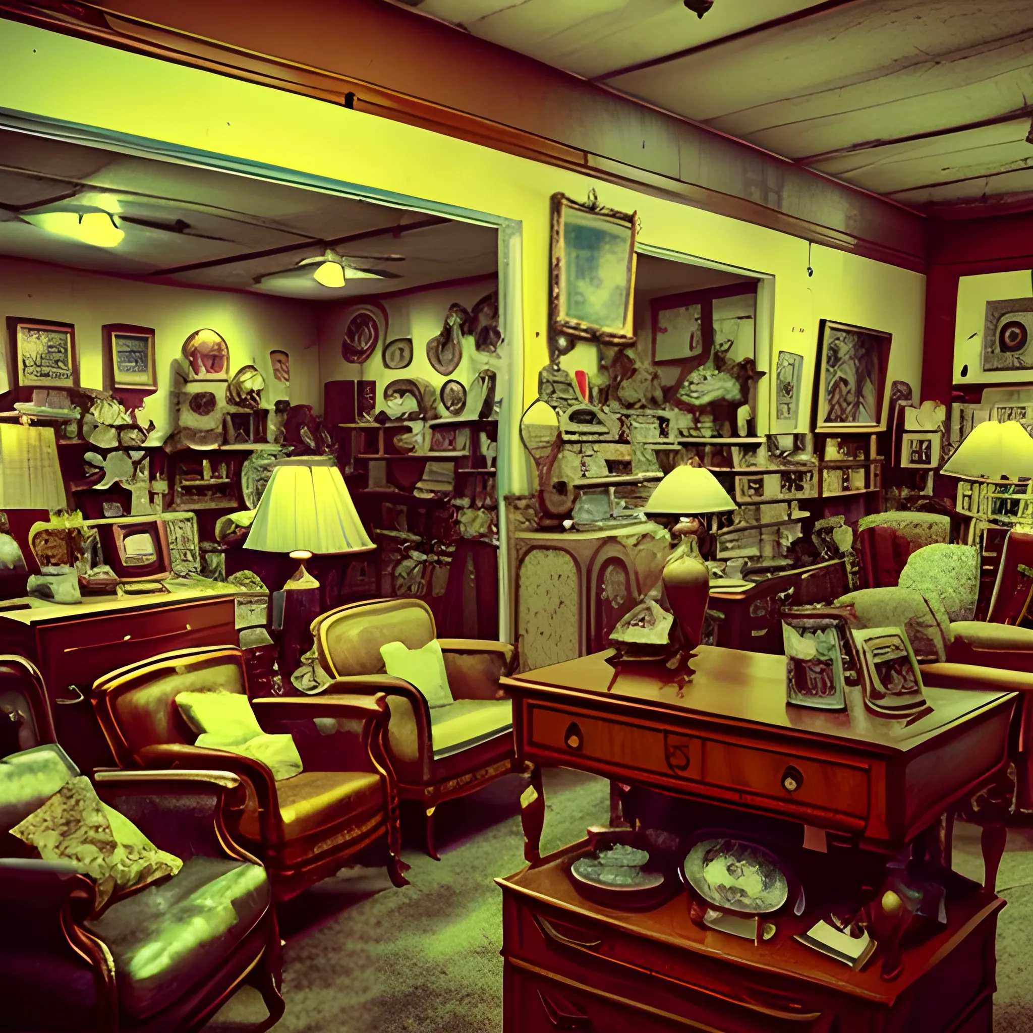 antique thrift store, cinematic quality