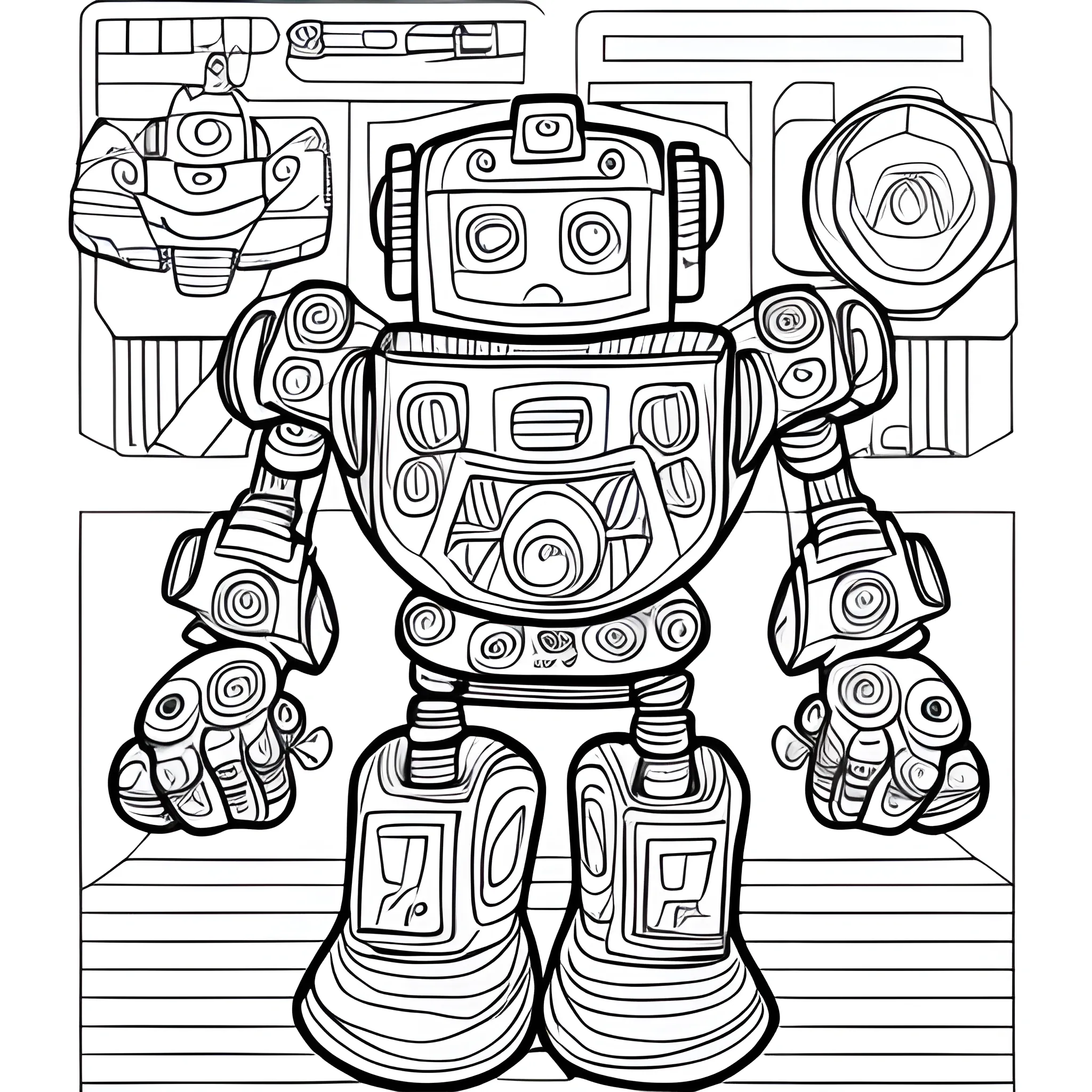 Robot Coloring Book Page - Arthub.ai