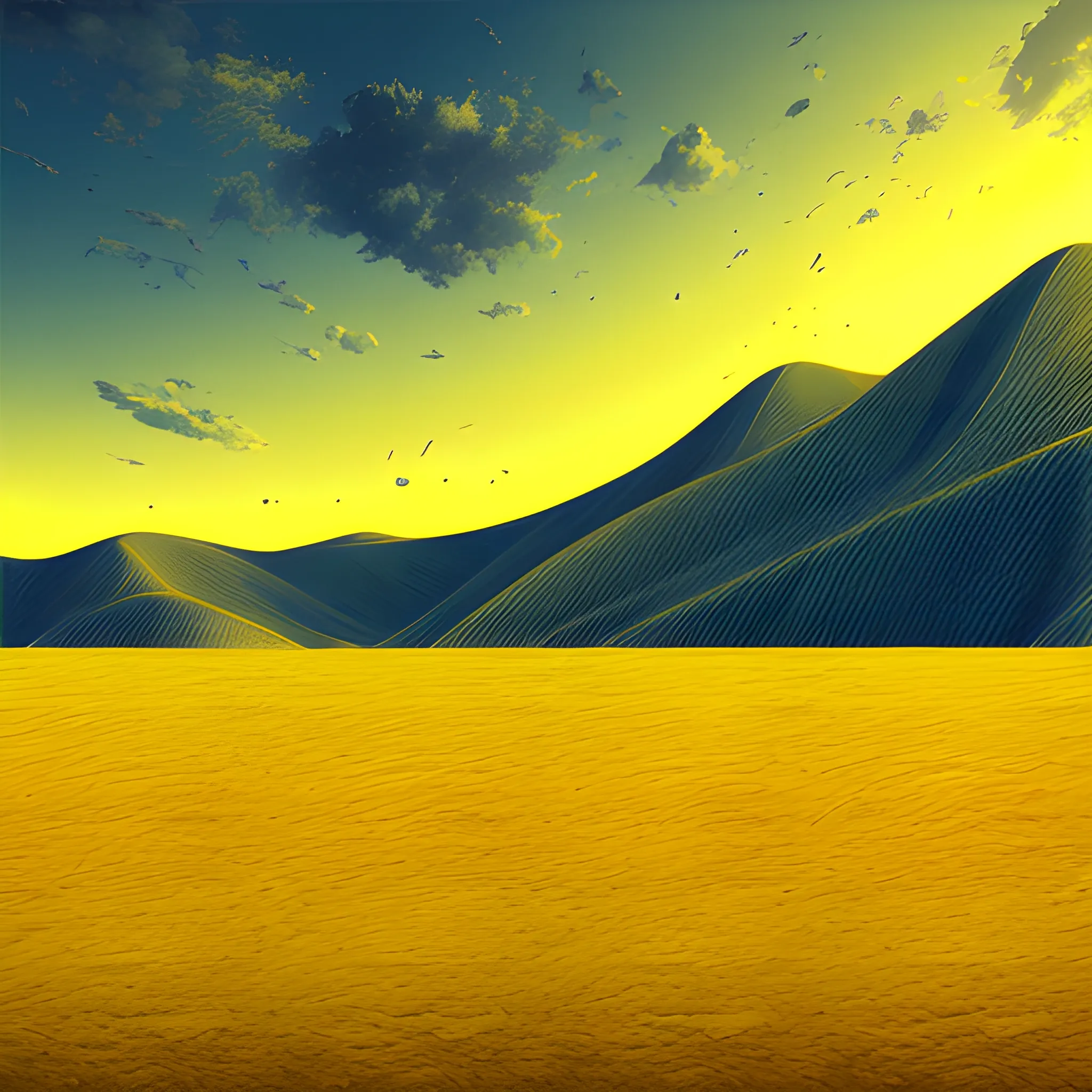 a realistic yellow landscape background  without any object