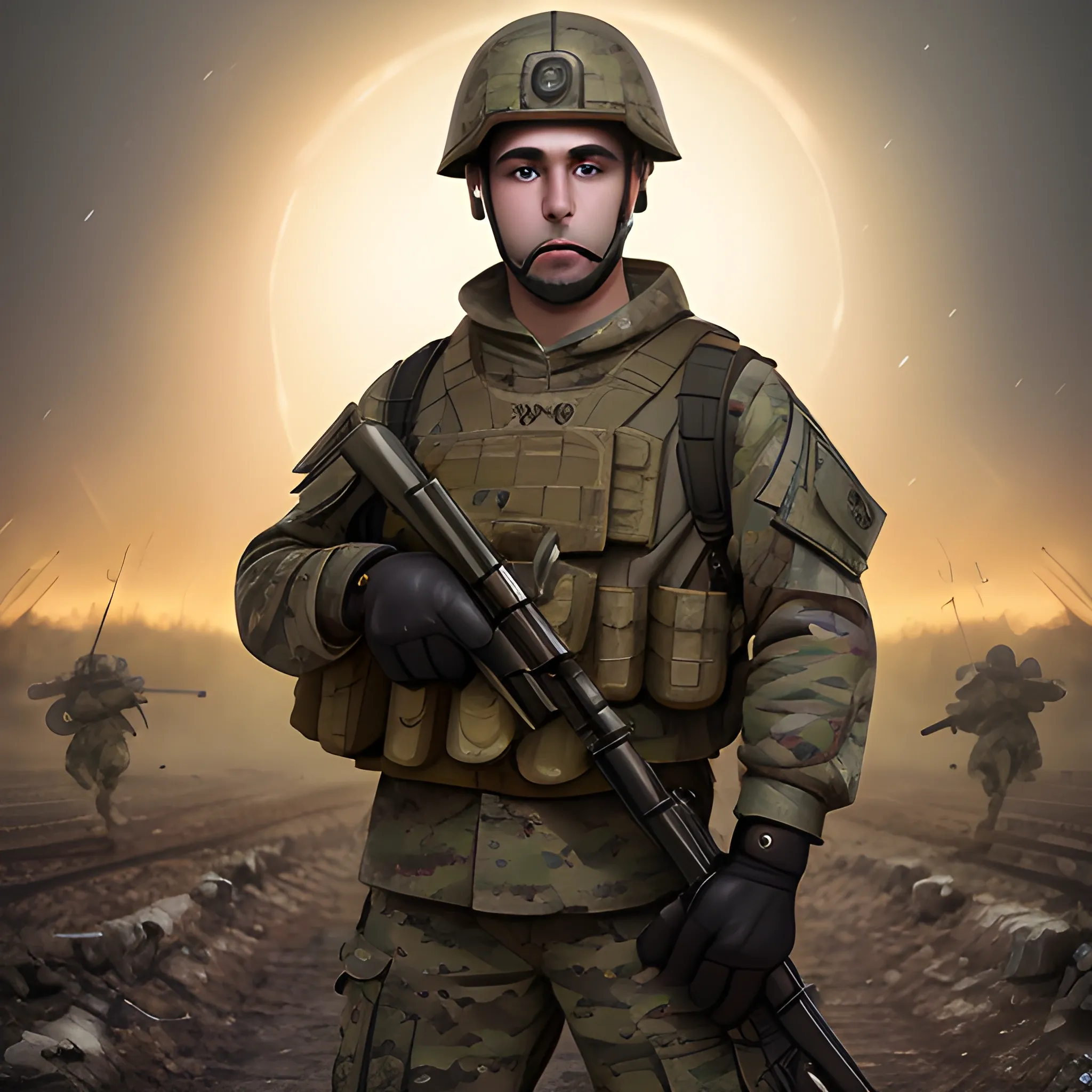 a minion at the frontlines in the army at night with his platoon fighting, slava ukraine, key lighting, soft lights, foggy, by steve haris, by lisa yuskavage, by serov valentin, by tarkosvky, 8 k render, detailed, cute cartoon style, very cute adorable face