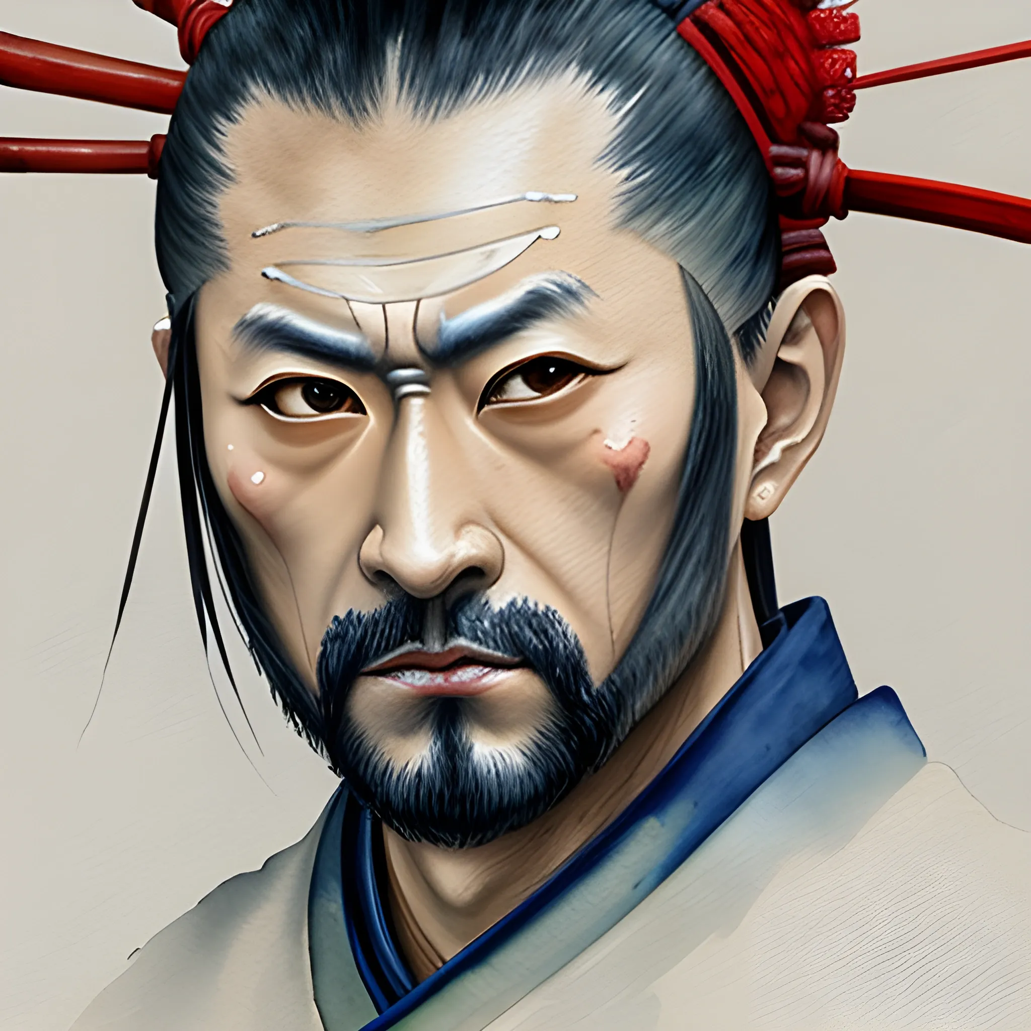 Samurai
 ronin realista
Water Color, Oil Painting