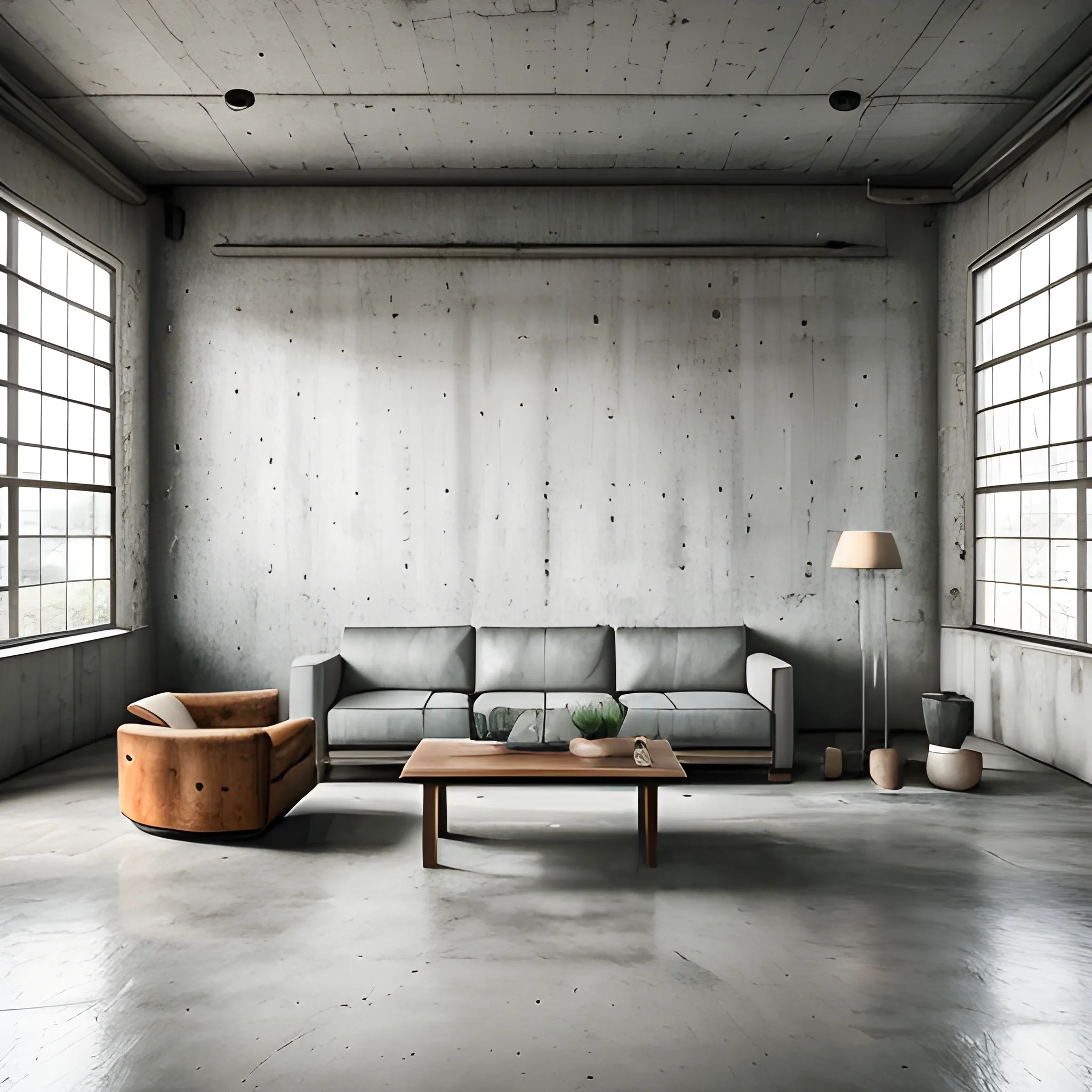 RAw photo, interior design living room, realistic table,realistic sofas, concrete floor,photorealistic, clean lightning, high quality,(photorealistic, raw photo:1.2),CANNON, sunlight,ultra high res, Best quality, masterpiece <lora:epiNoiseoffset_v2Pynoise:2>