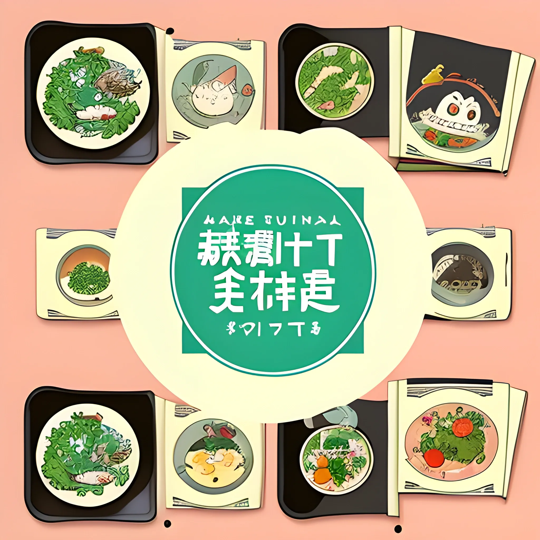 Make a Studio Ghibli-themed cookbook cover, Cartoon