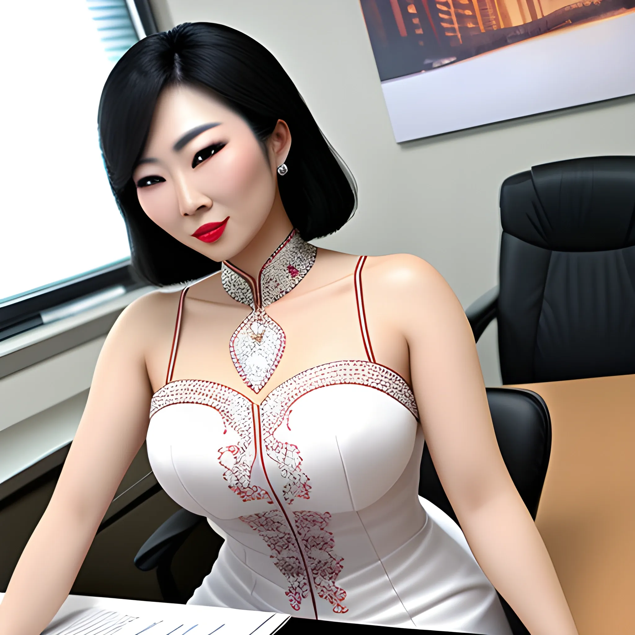 asian girl in a dress on an office desk
,8k, beatiful , masterpiece , wonderful,  , high detailed ,
