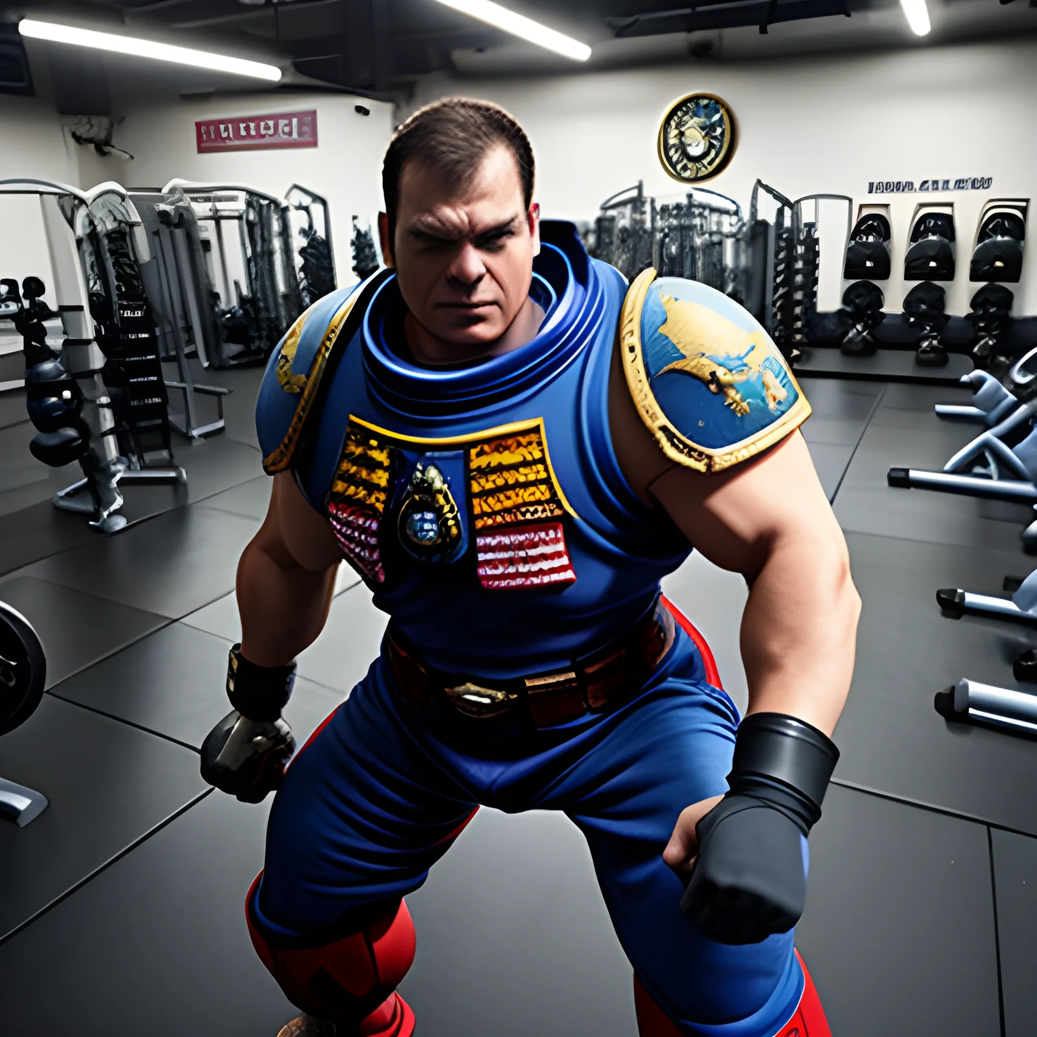 space marine in the gym




