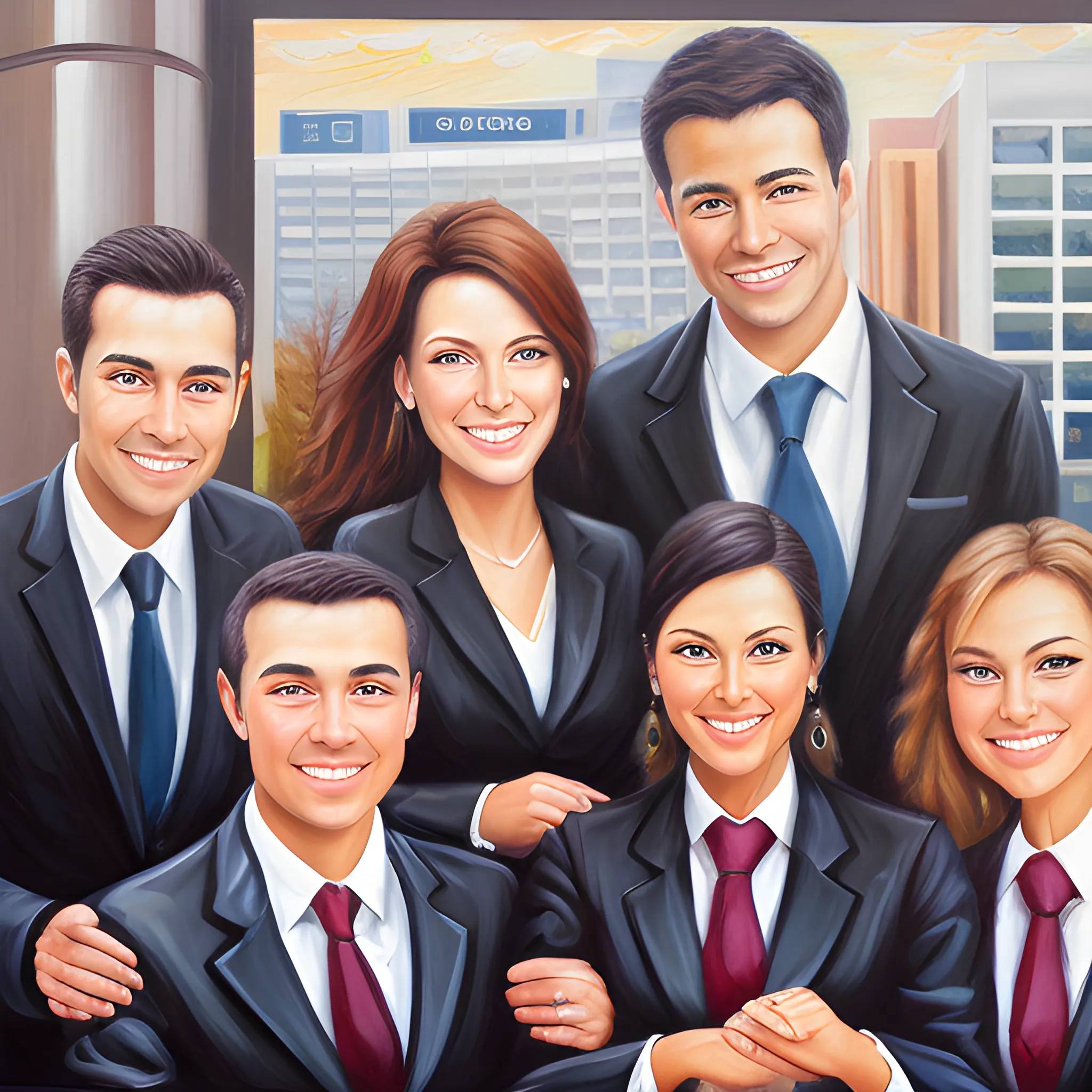 Success, Together, Business, Marketing, Oil Painting