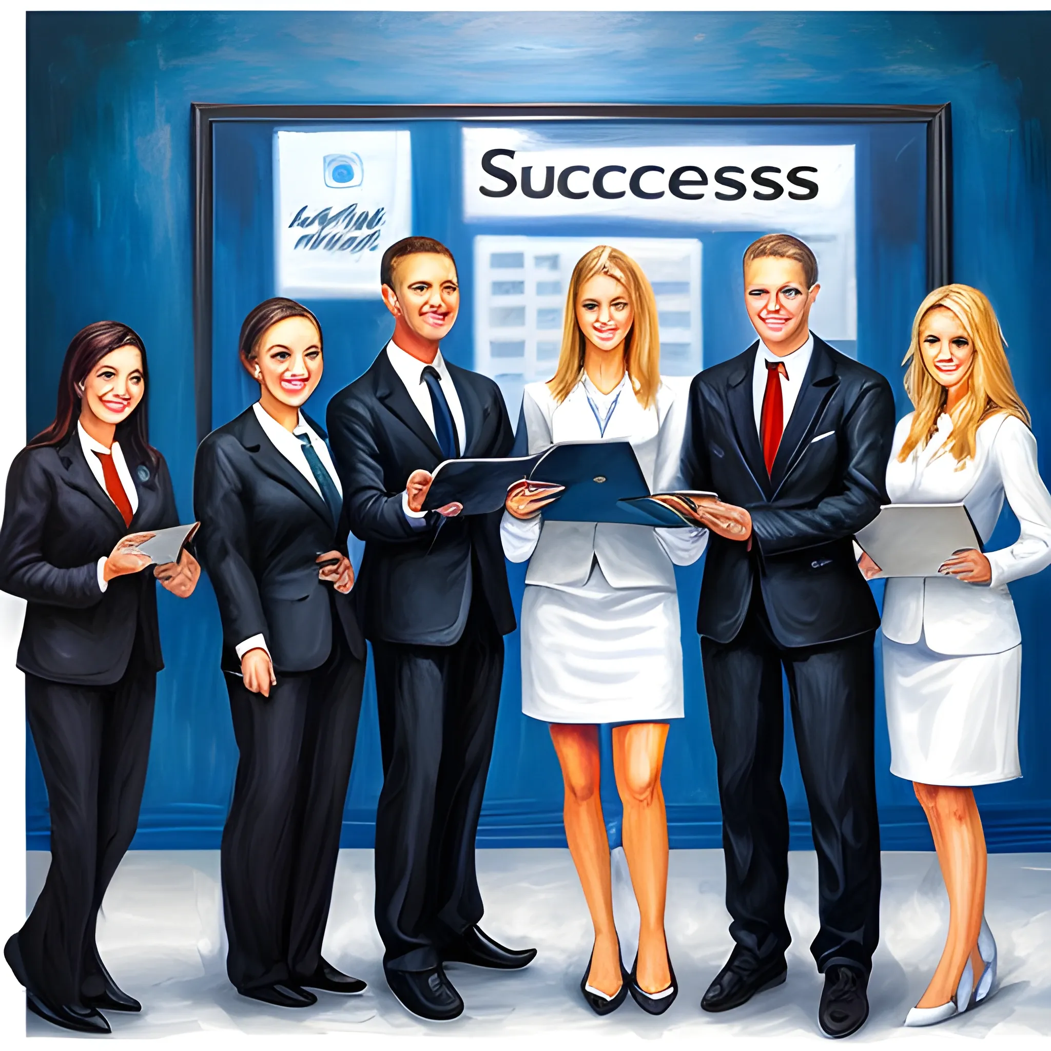 Success, Together, Business, Marketing, Oil Painting