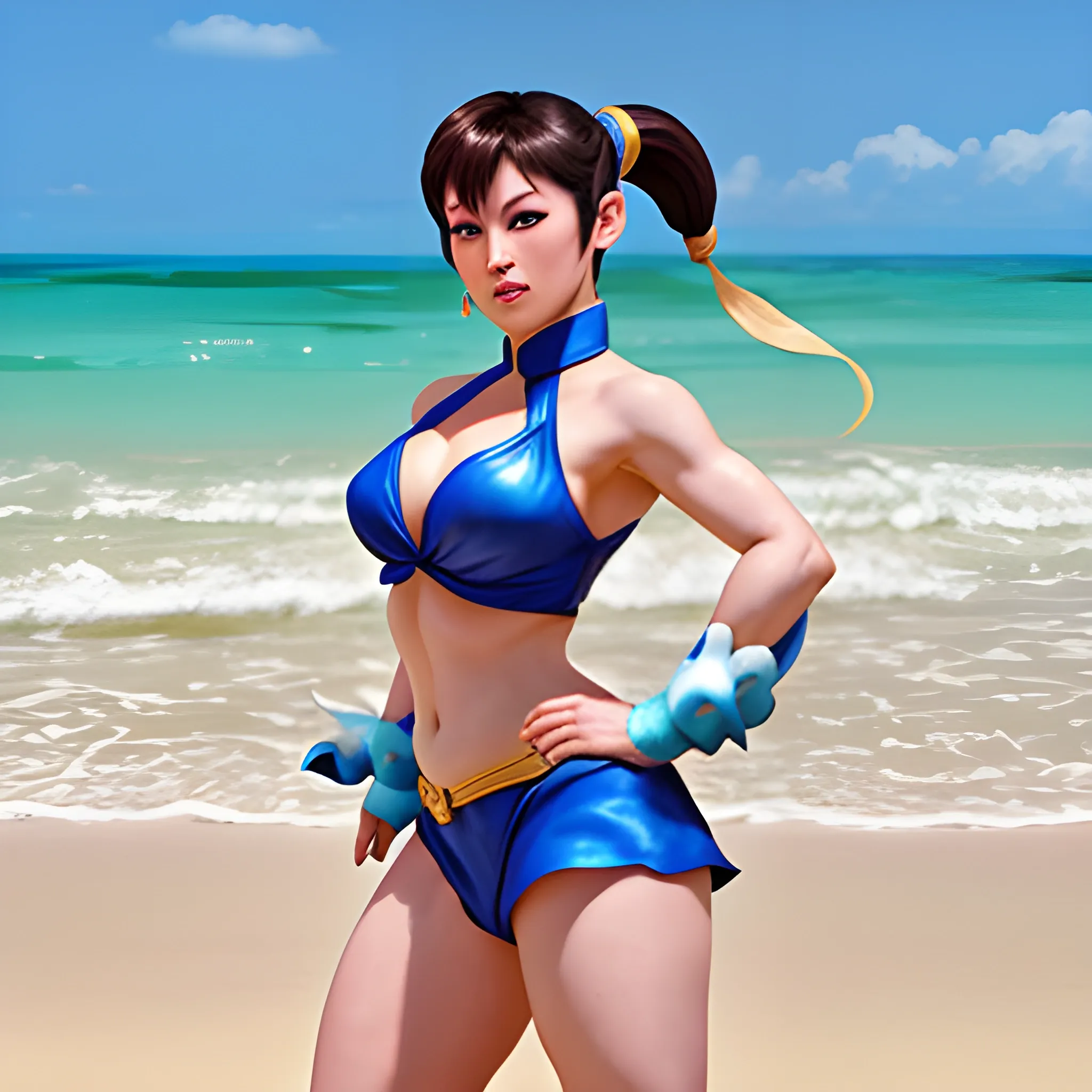 chun li en la playa 




