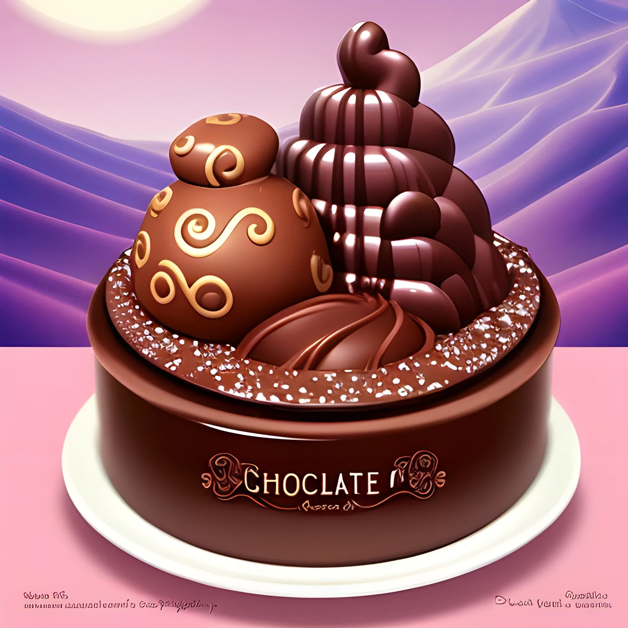 a dreamy chocolate land, 3D, 3D