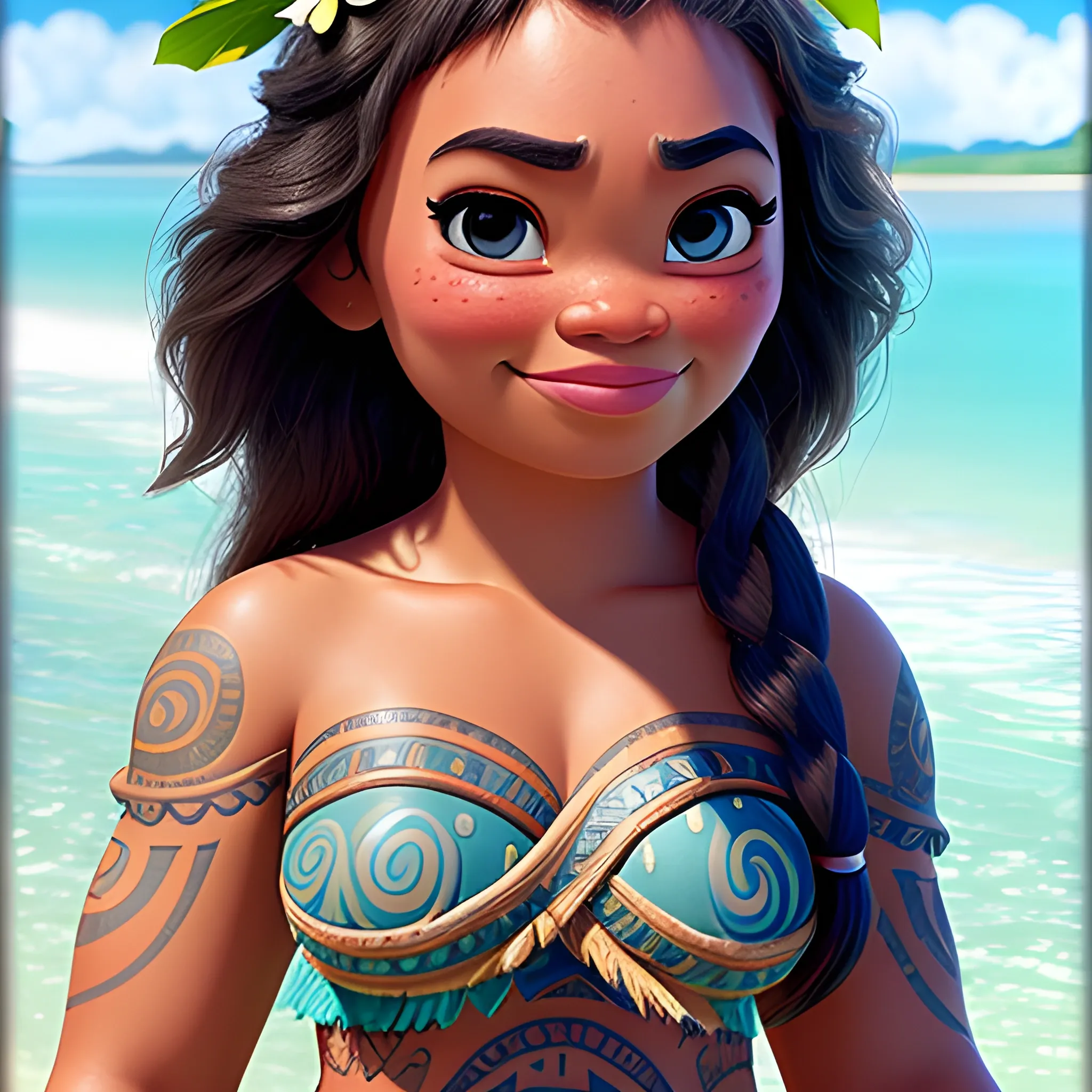 Moana Disney detailed face realism