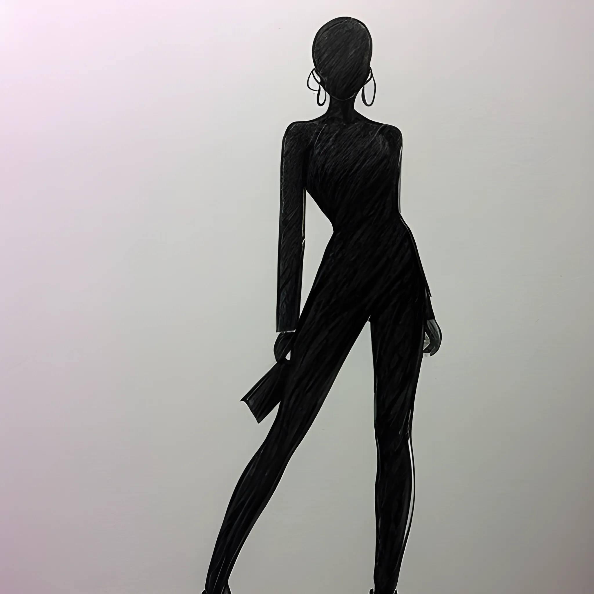 Fashion figure full-body female silhouette from head to toe and  