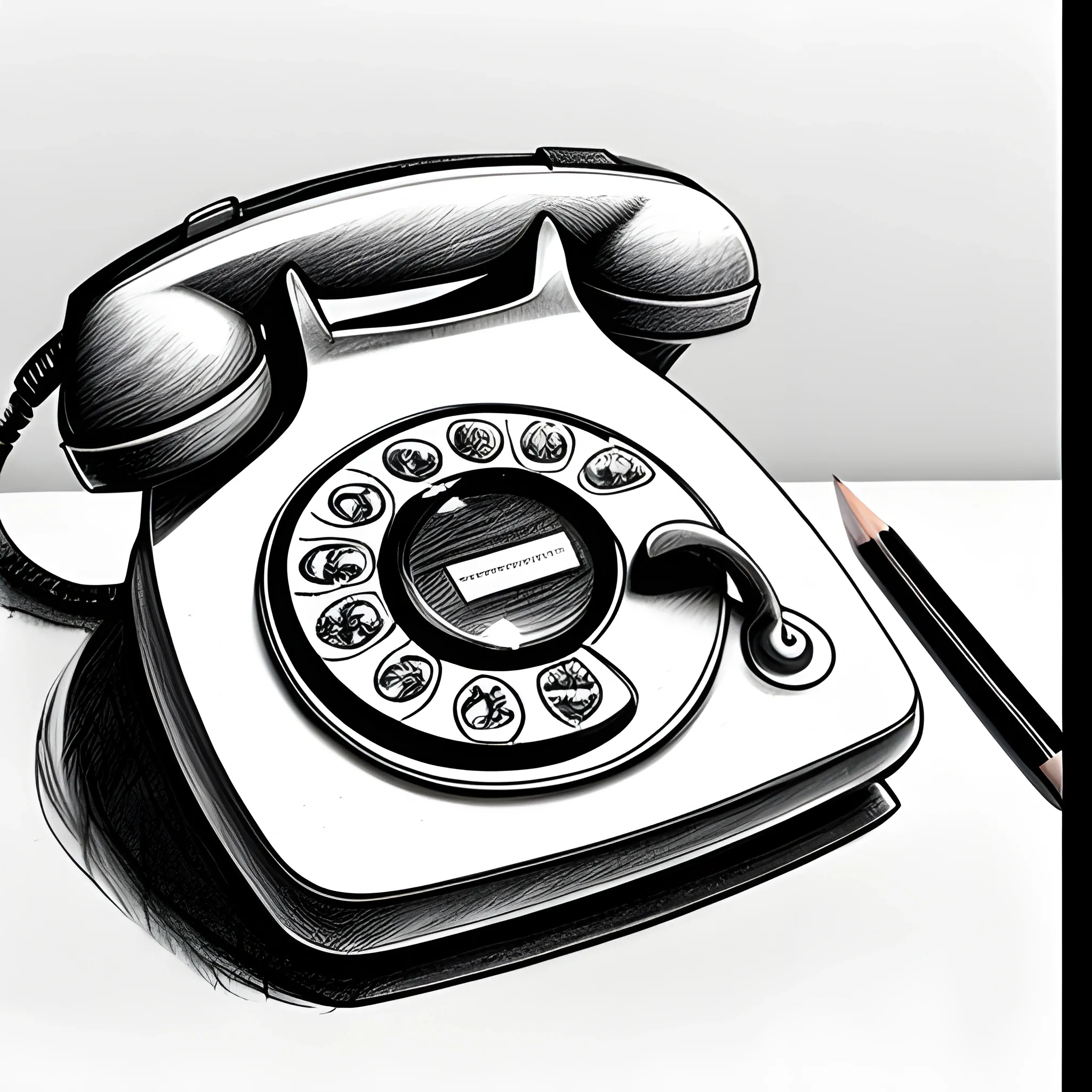Sketch office telephone business phone Royalty Free Vector