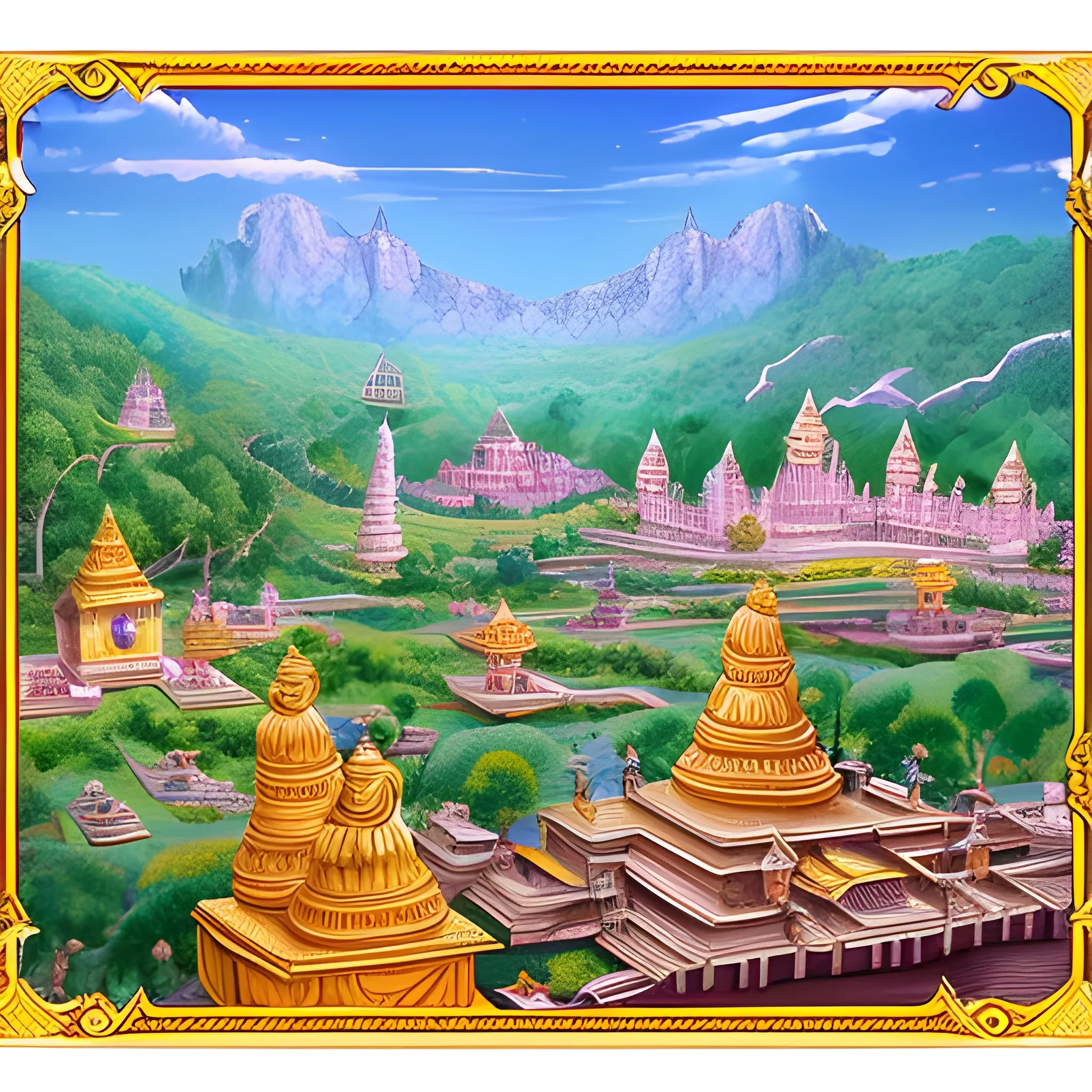 town of lanka during the ramayan , fantasy , 