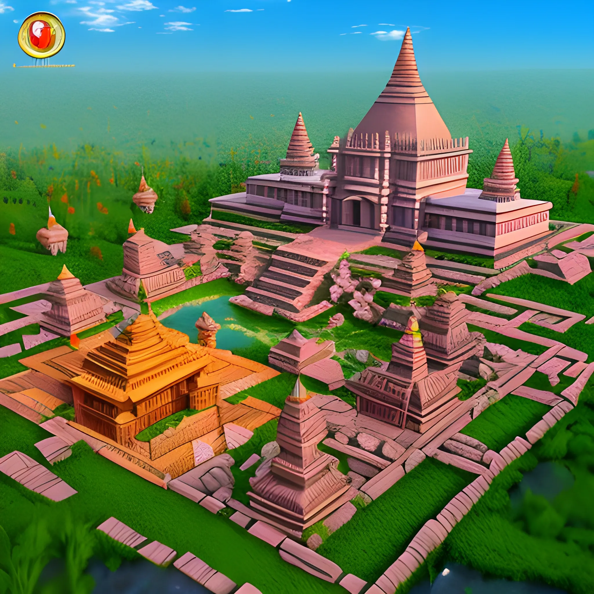 town of lanka during the ramayan , fantasy , 3D