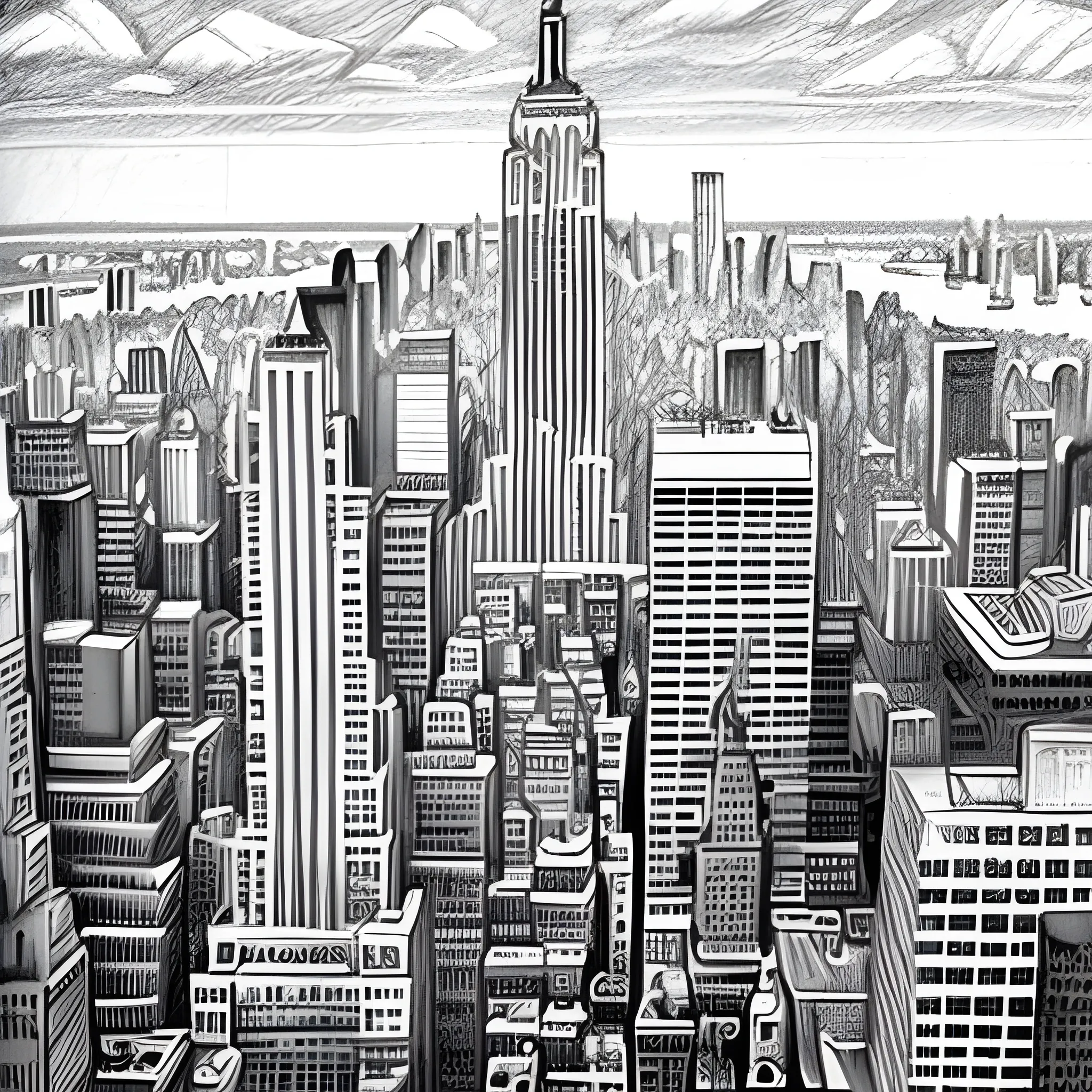 New york city, Pencil Sketch