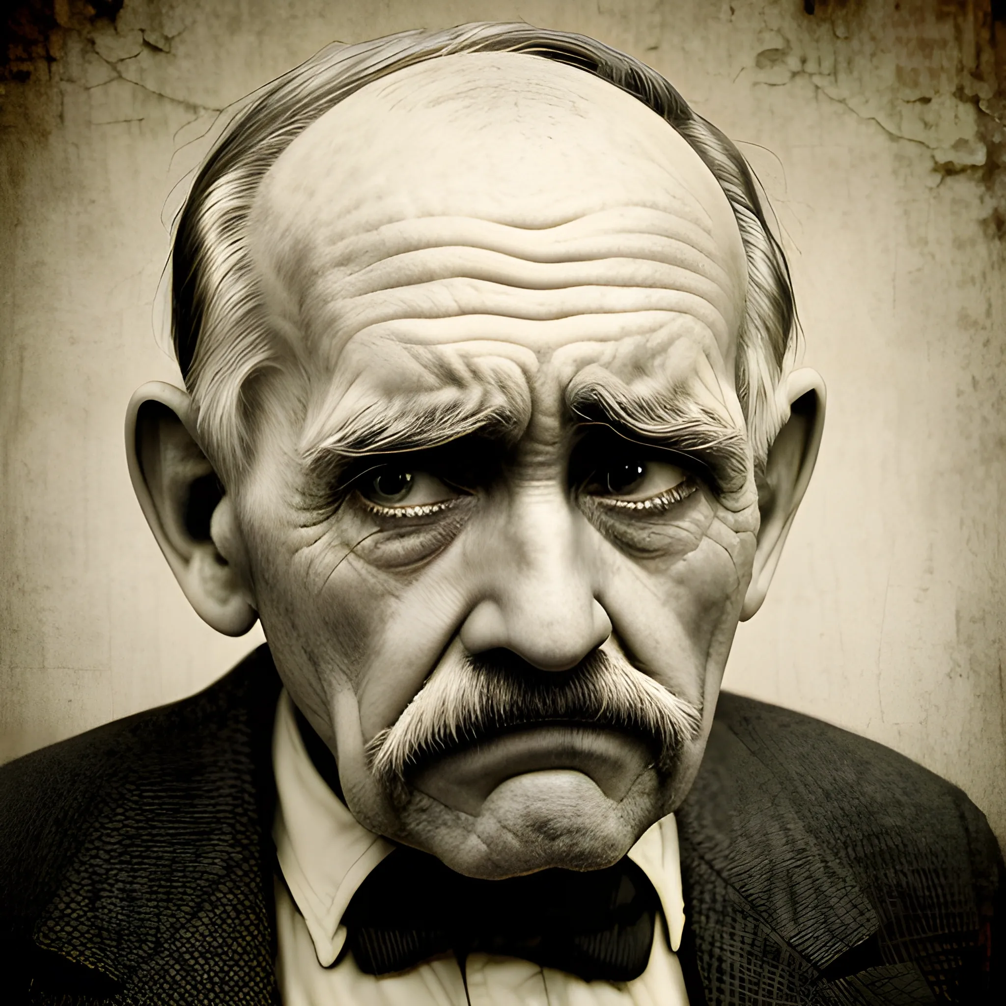 a sad old man face vintage