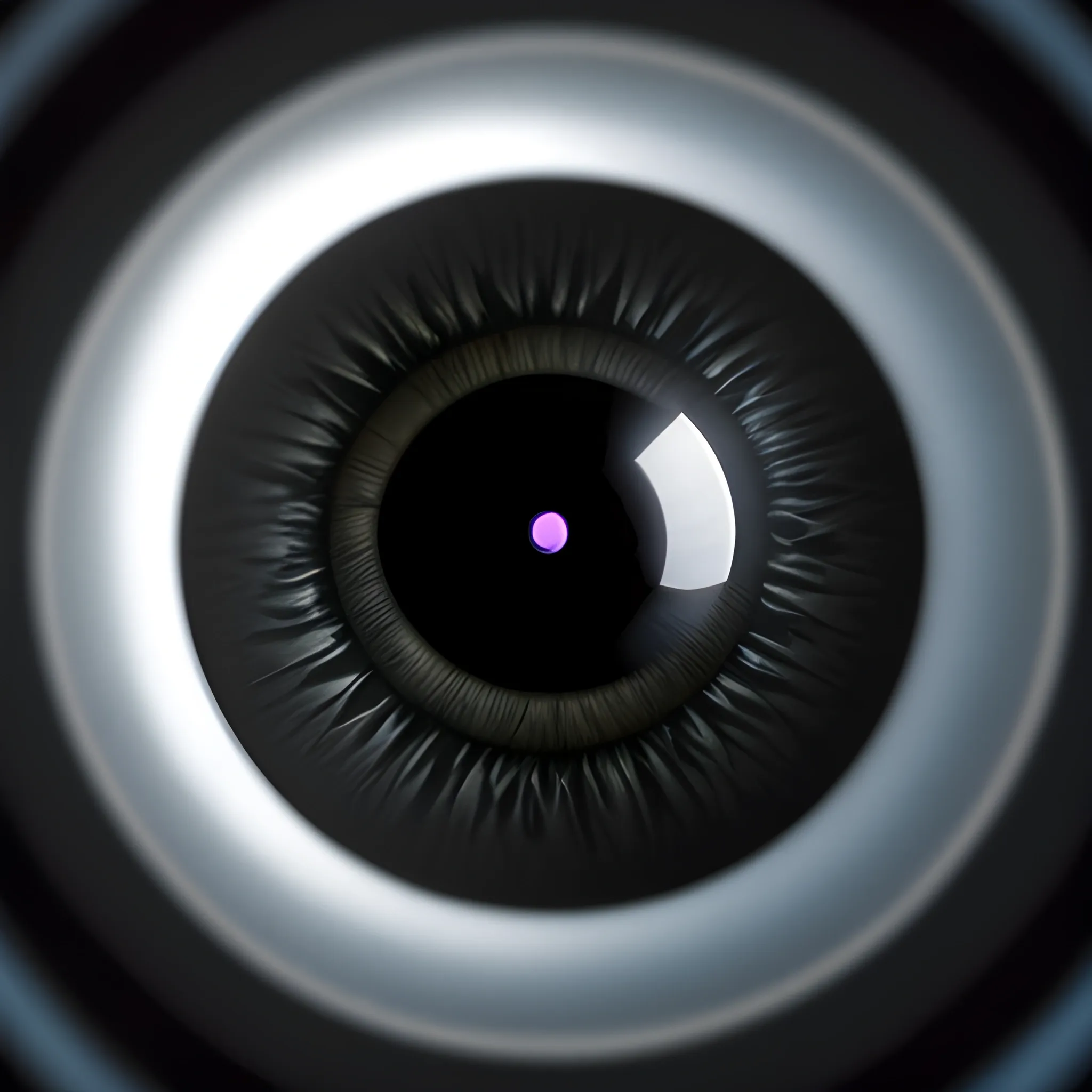 A high resolution, cinematic photo of a dark humanoid alien eye