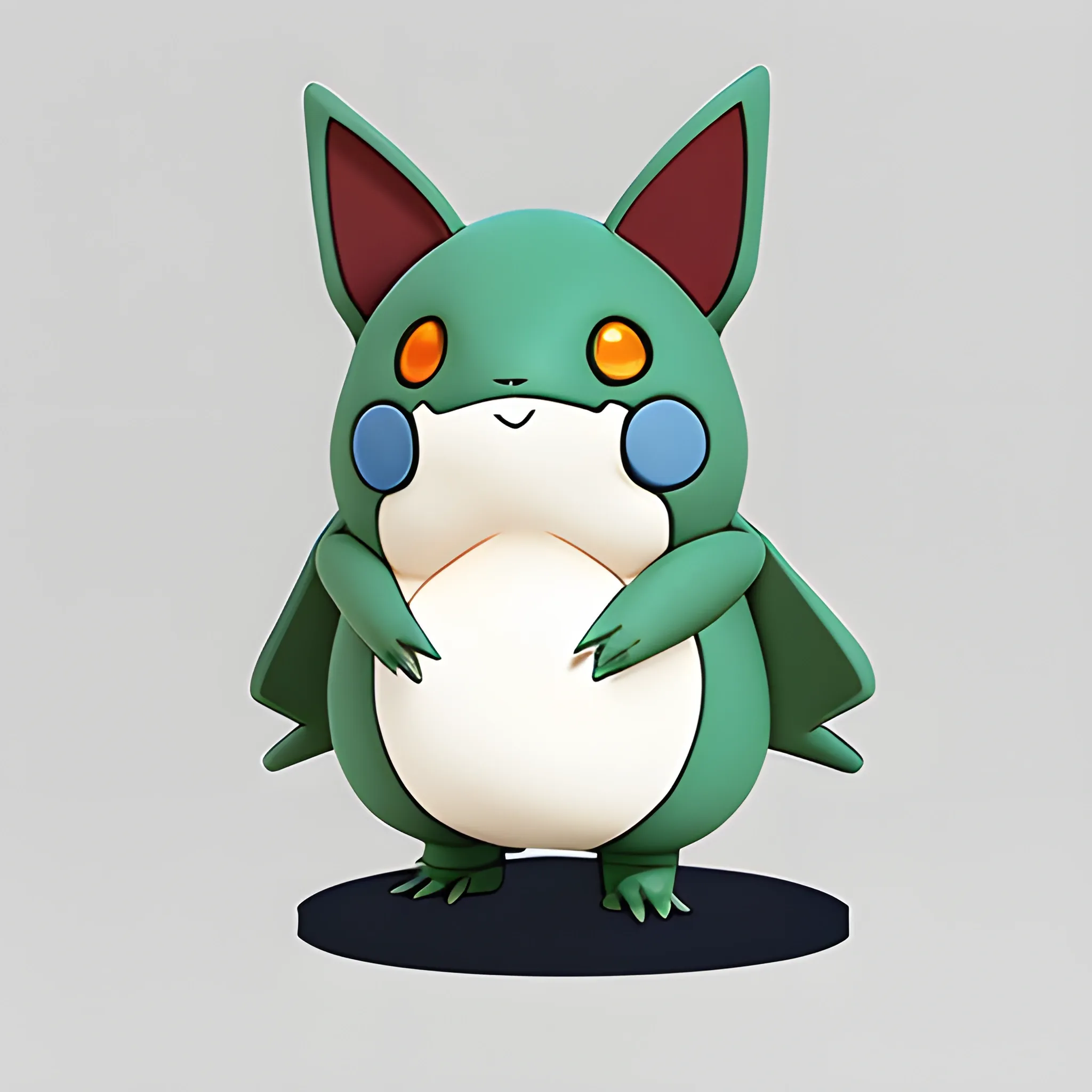 cute creature illustration, trenchcoat pokemon-like, ghibli style, 3d model clay figure, water color style, cutout png white background, Pencil Sketch