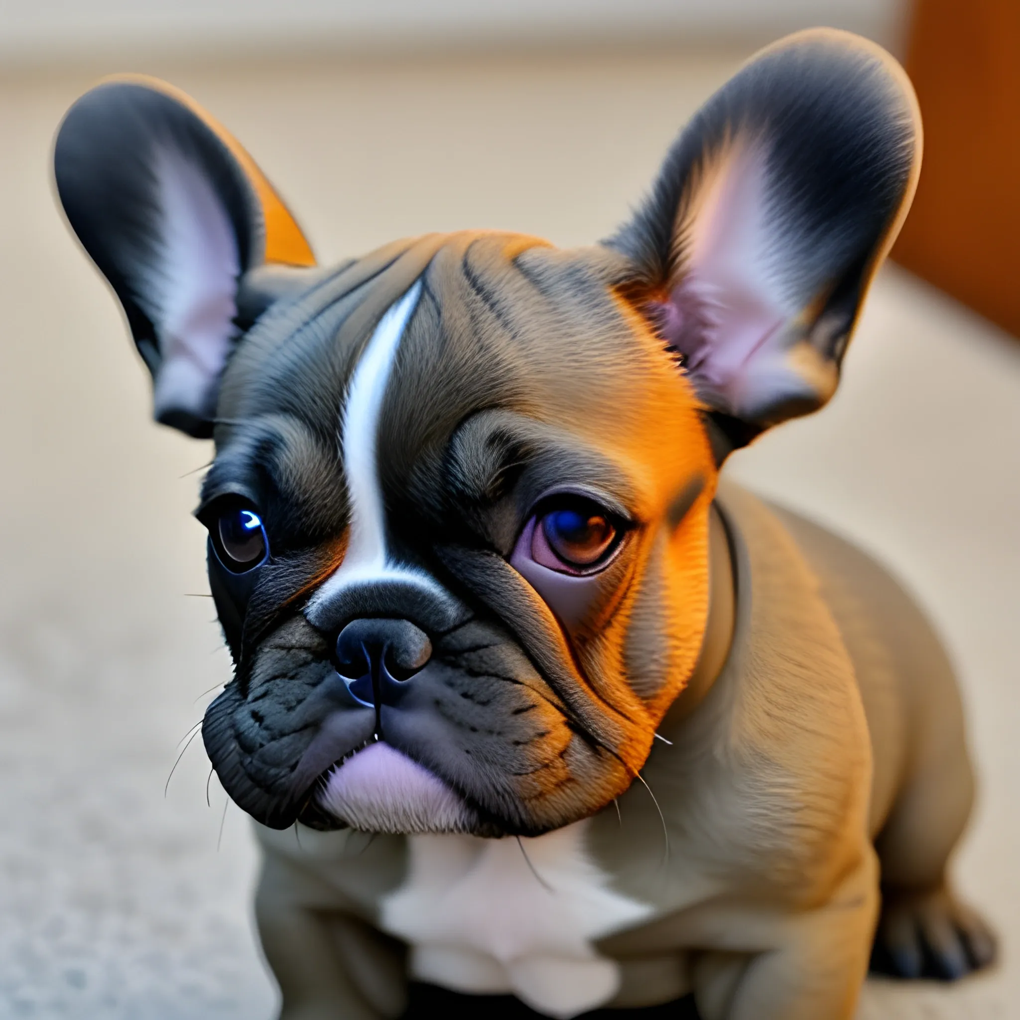 cute French Bulldog puppy head