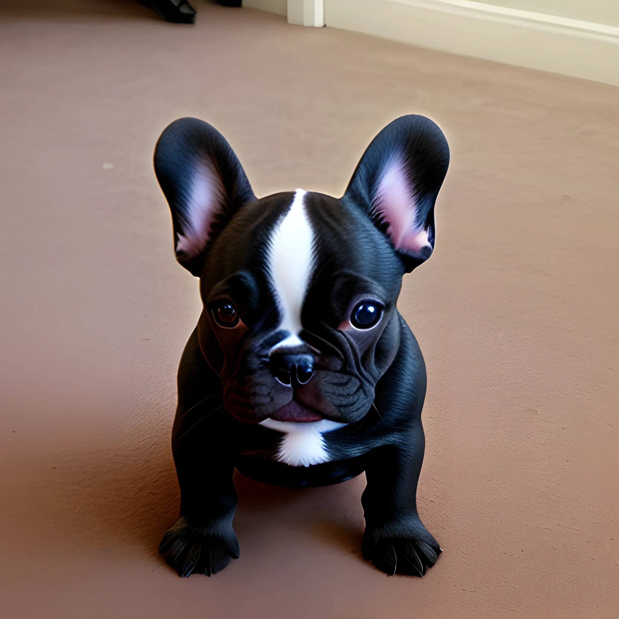 cute French Bulldog puppy head