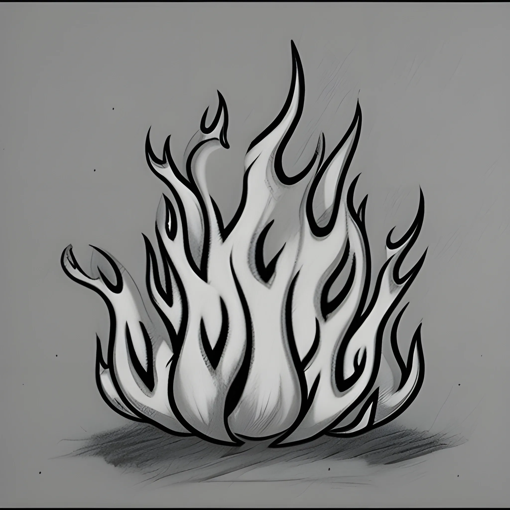 flames,Metallic, Cartoon style, only flames, , Pencil Sketch