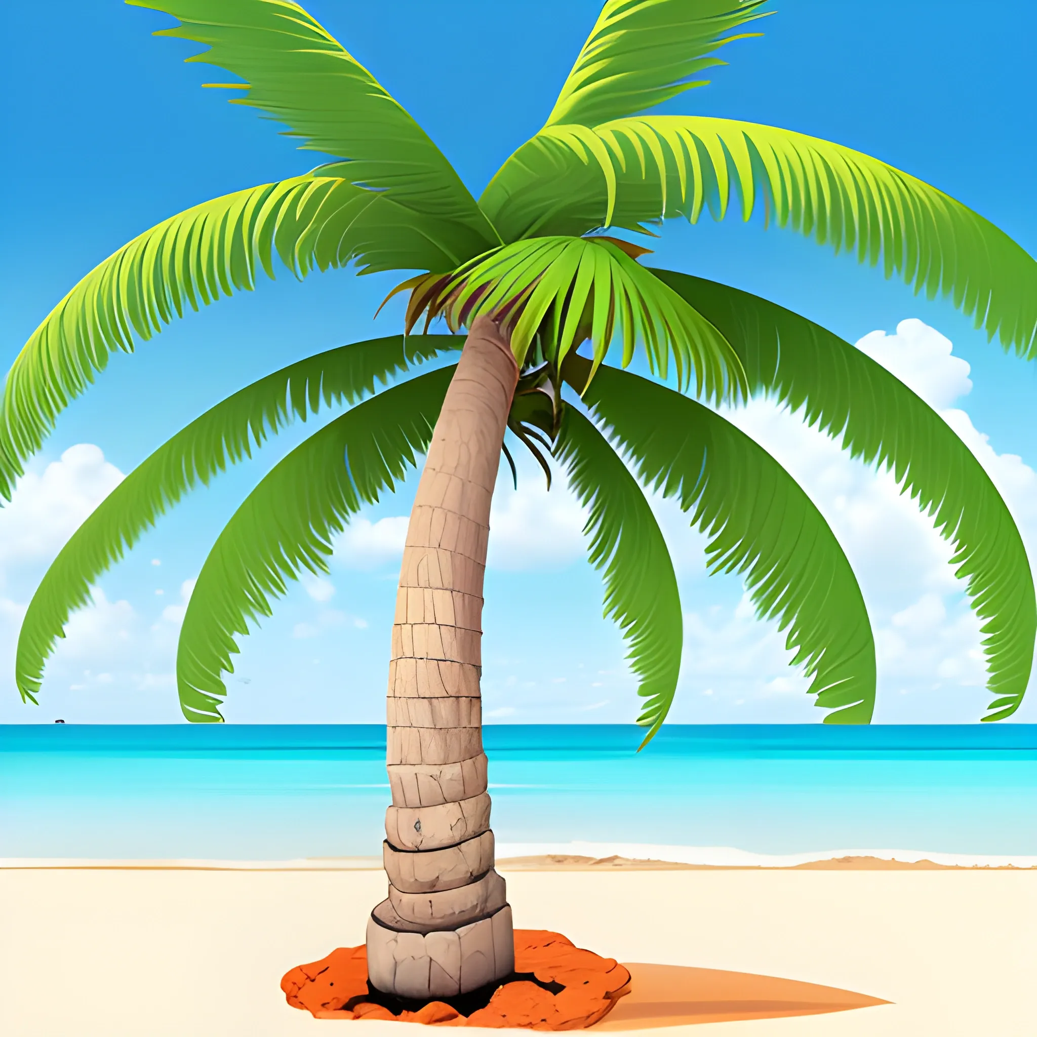 un mono colgado cabeza abajo de una palmera en una playa caribeña. Estilo meme para whatsapp. Ilustración vectorial