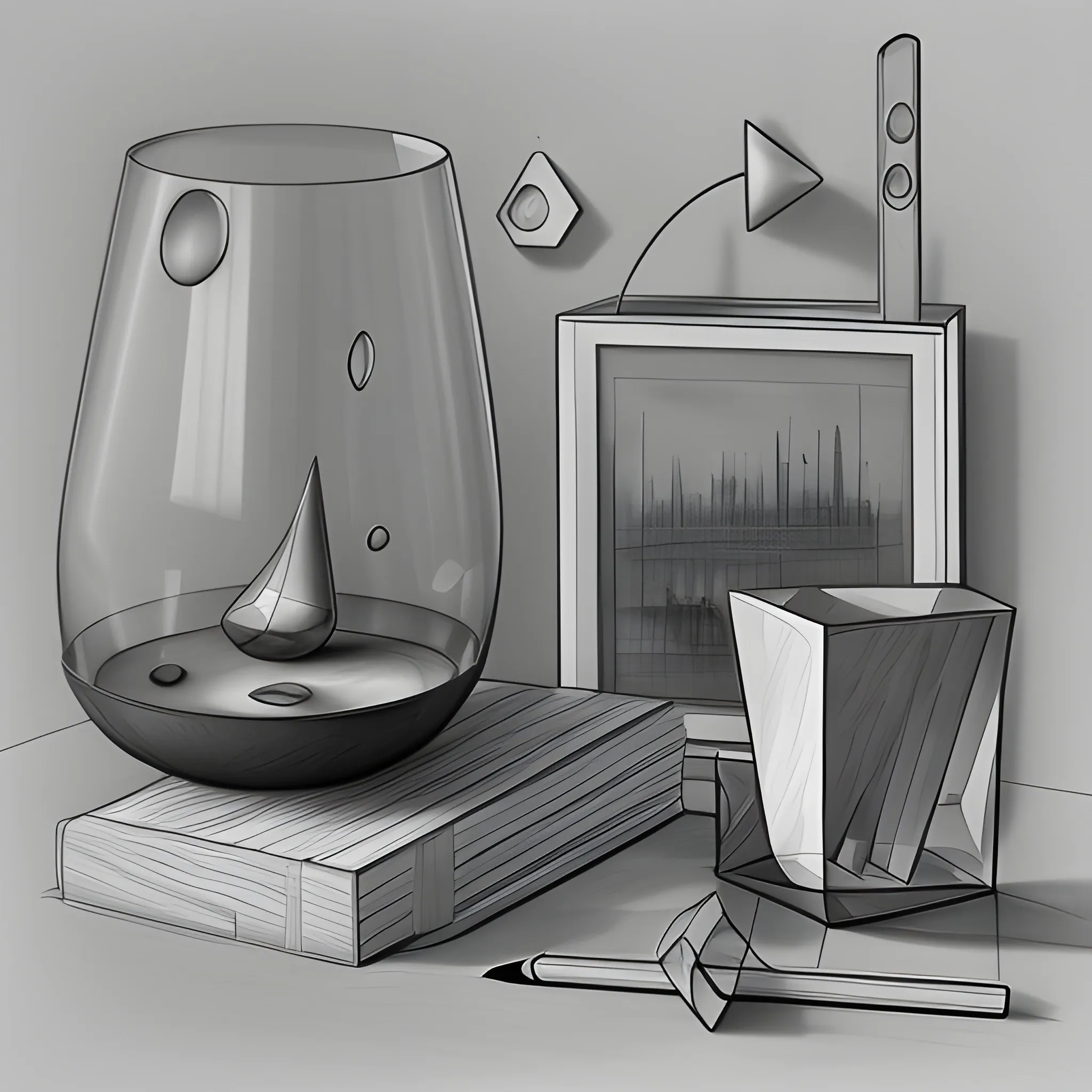 a group of shapes and objects that help us understand and manage our own emotions, as well as the emotions of others reflected in an environment that inspires calm and calm, high resolution 4 k, by artgeem , Pencil Sketch