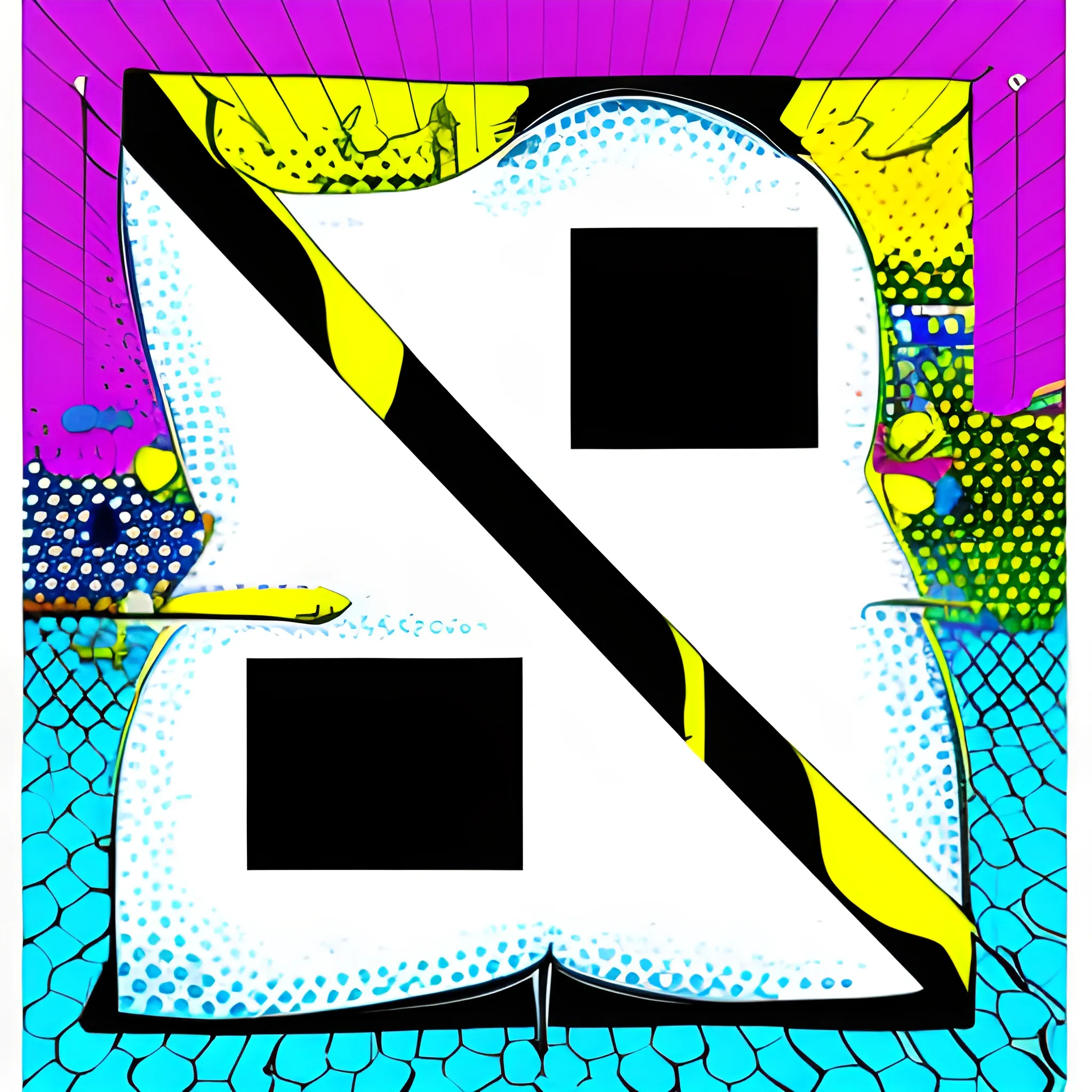 , Trippy pop art with the letter MK