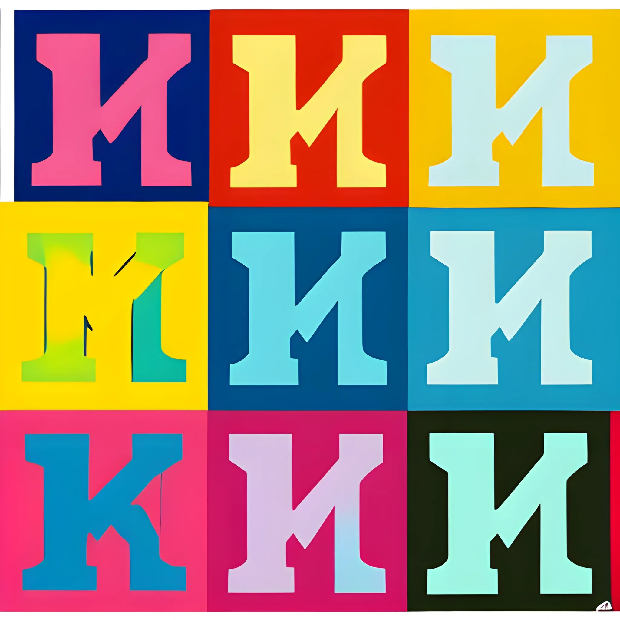 , pop art with the letter M & K