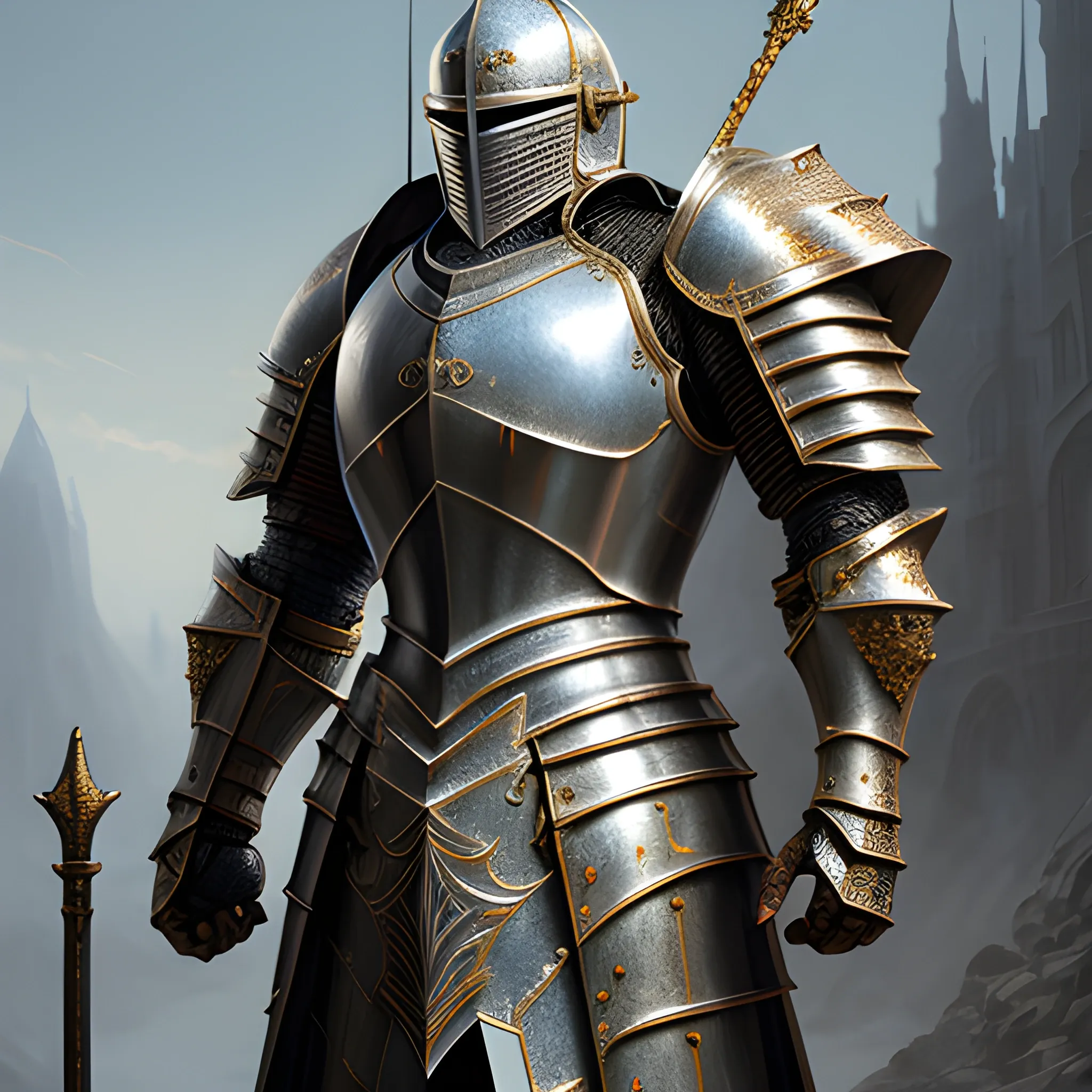 armored knight, full armor, saint knight, 8k, high resolution, h ...