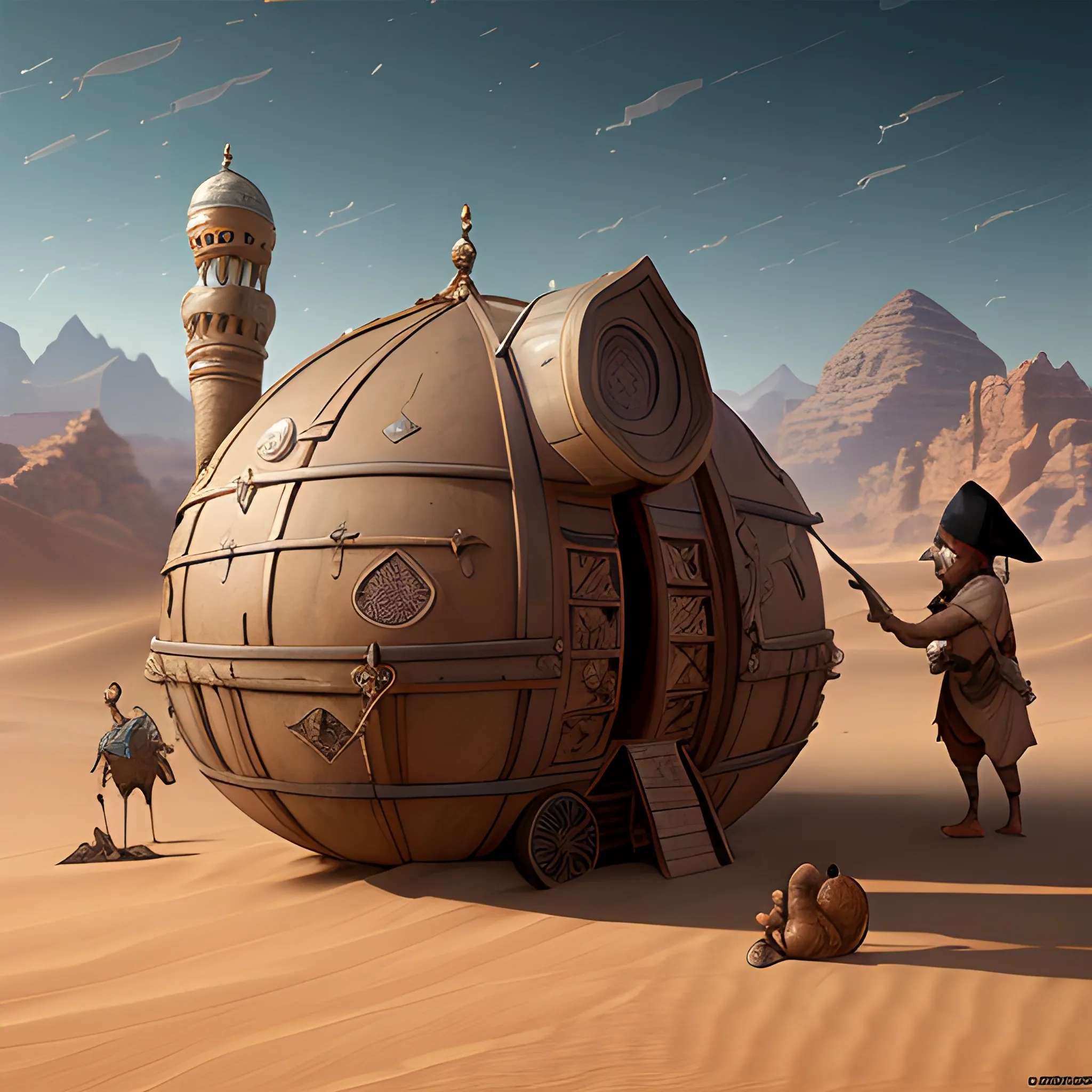 merchant, fat merchant, arabic, desert, 8k, high resolution, high quality, photorealistic, hyperealistic, detailed, detailed matte painting, deep color, fantastical, intricate detail, splash screen, complementary colors, fantasy concept art, 8k resolution trending on Artstation Unreal Engine 5